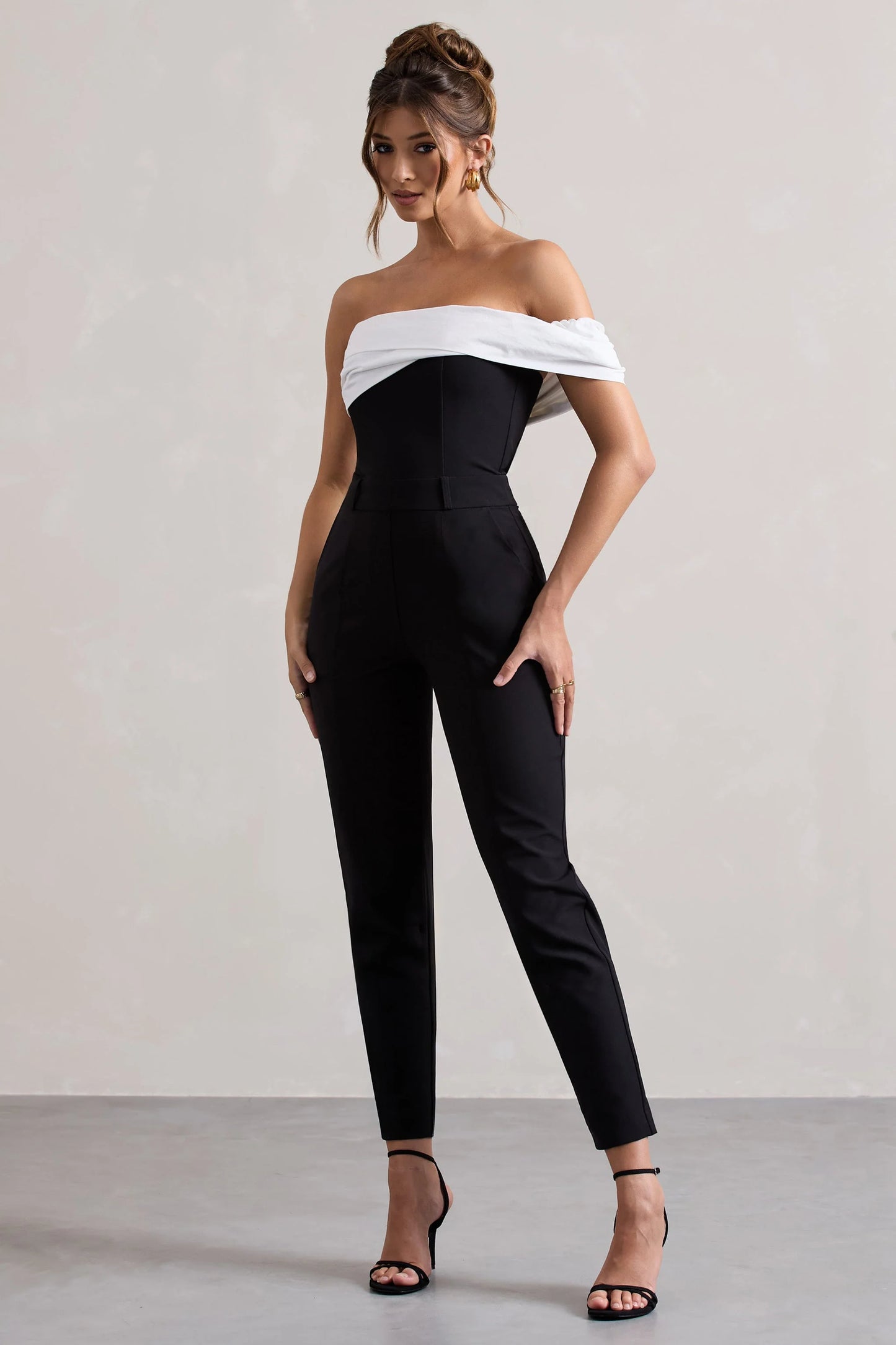 Paxton Black Twisted Bardot Tailored Jumpsuit