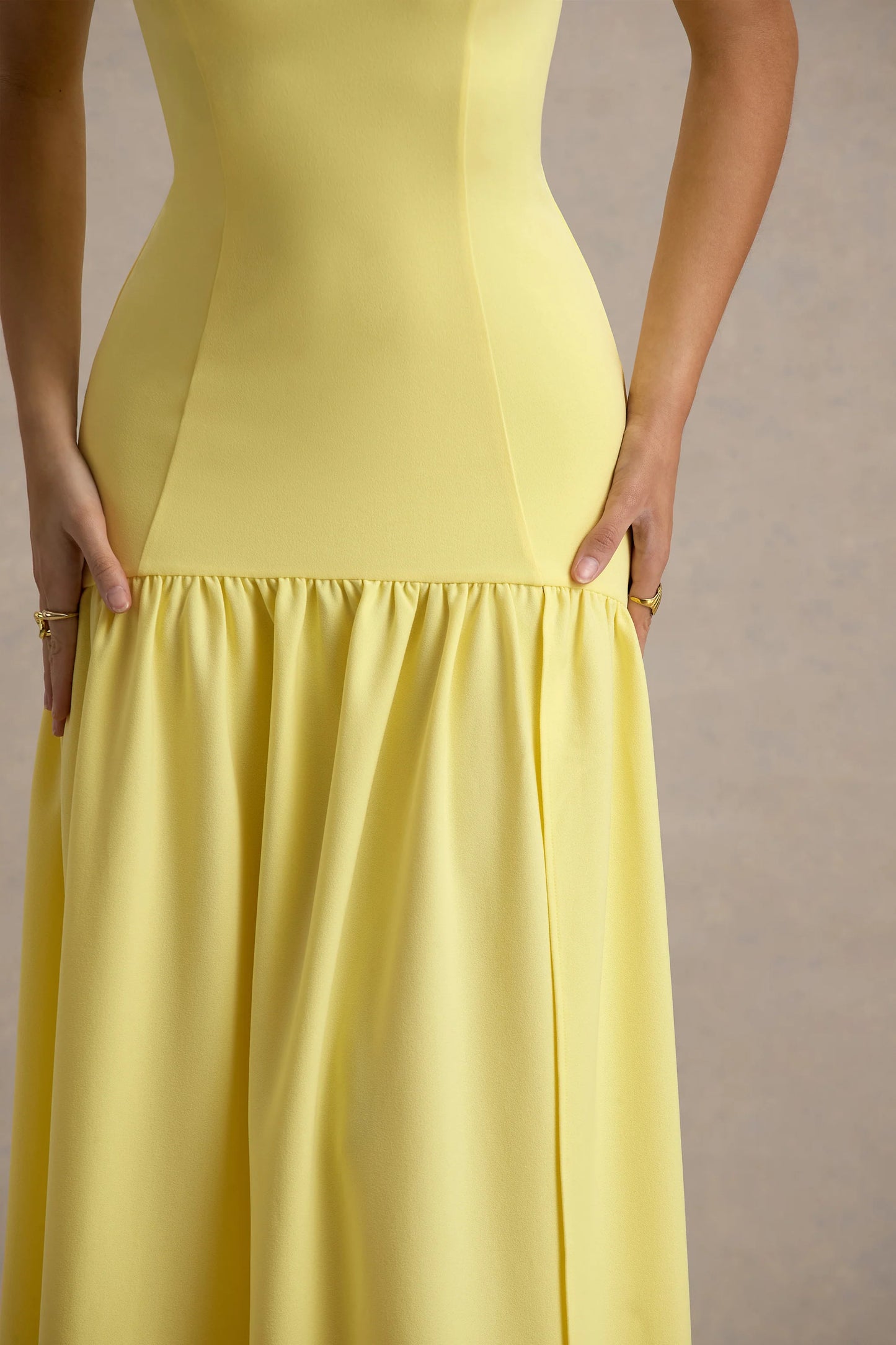 Penny Lemon Bandeau Drop-Waist Maxi Dress