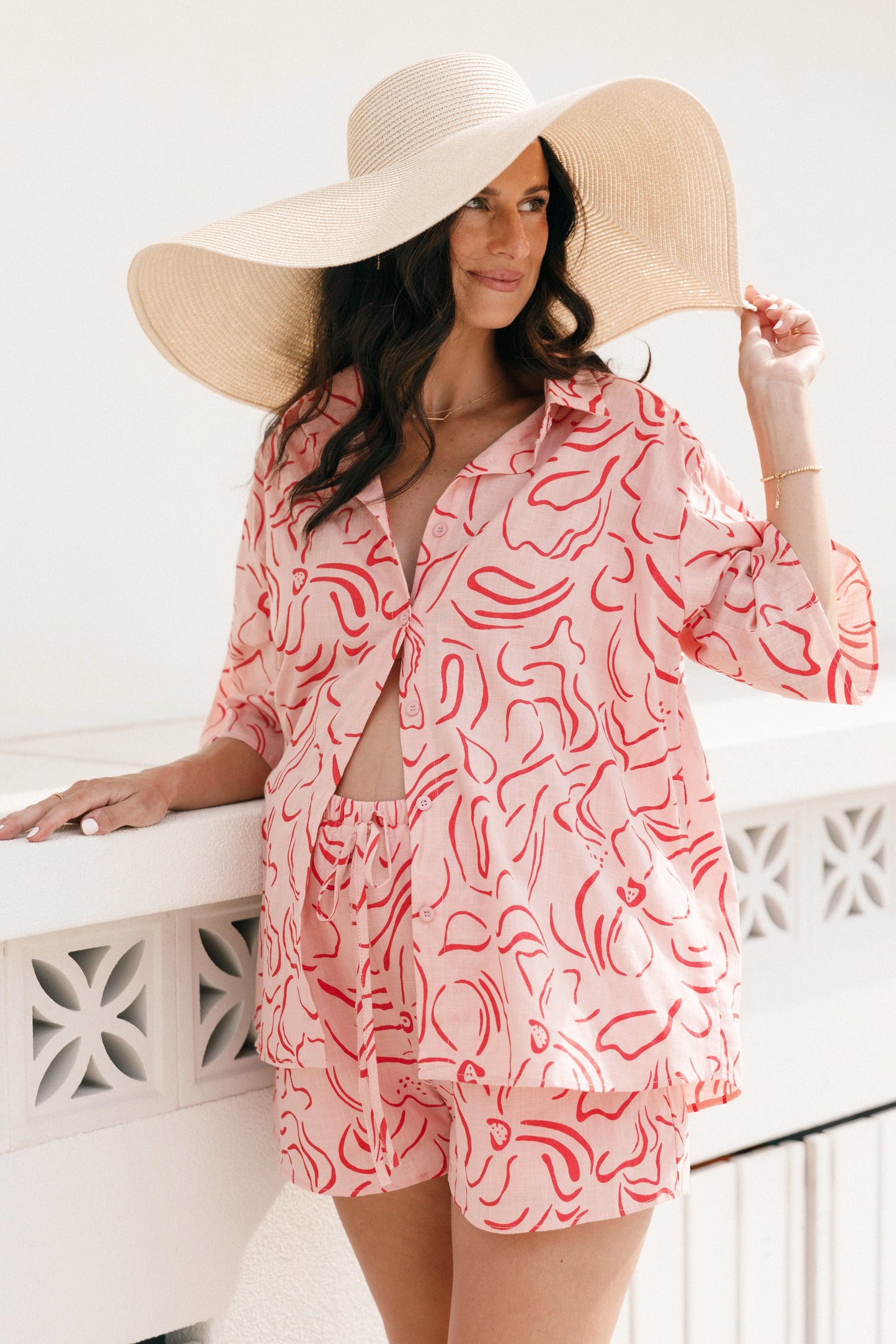 Darla Short Set - Pink Swirl