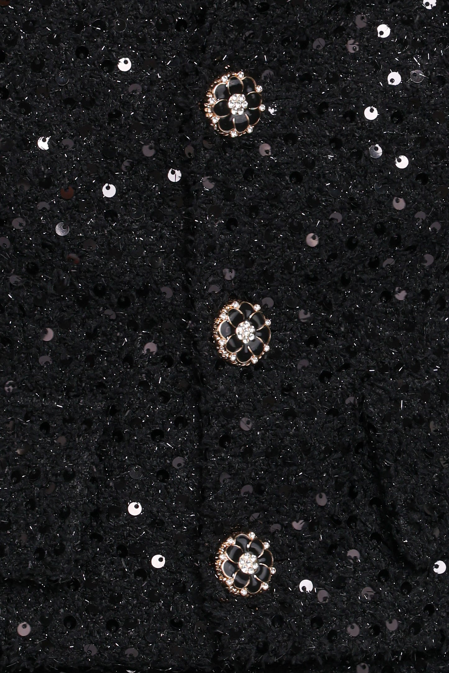 Valentina Cropped Blazer - Black Sequin