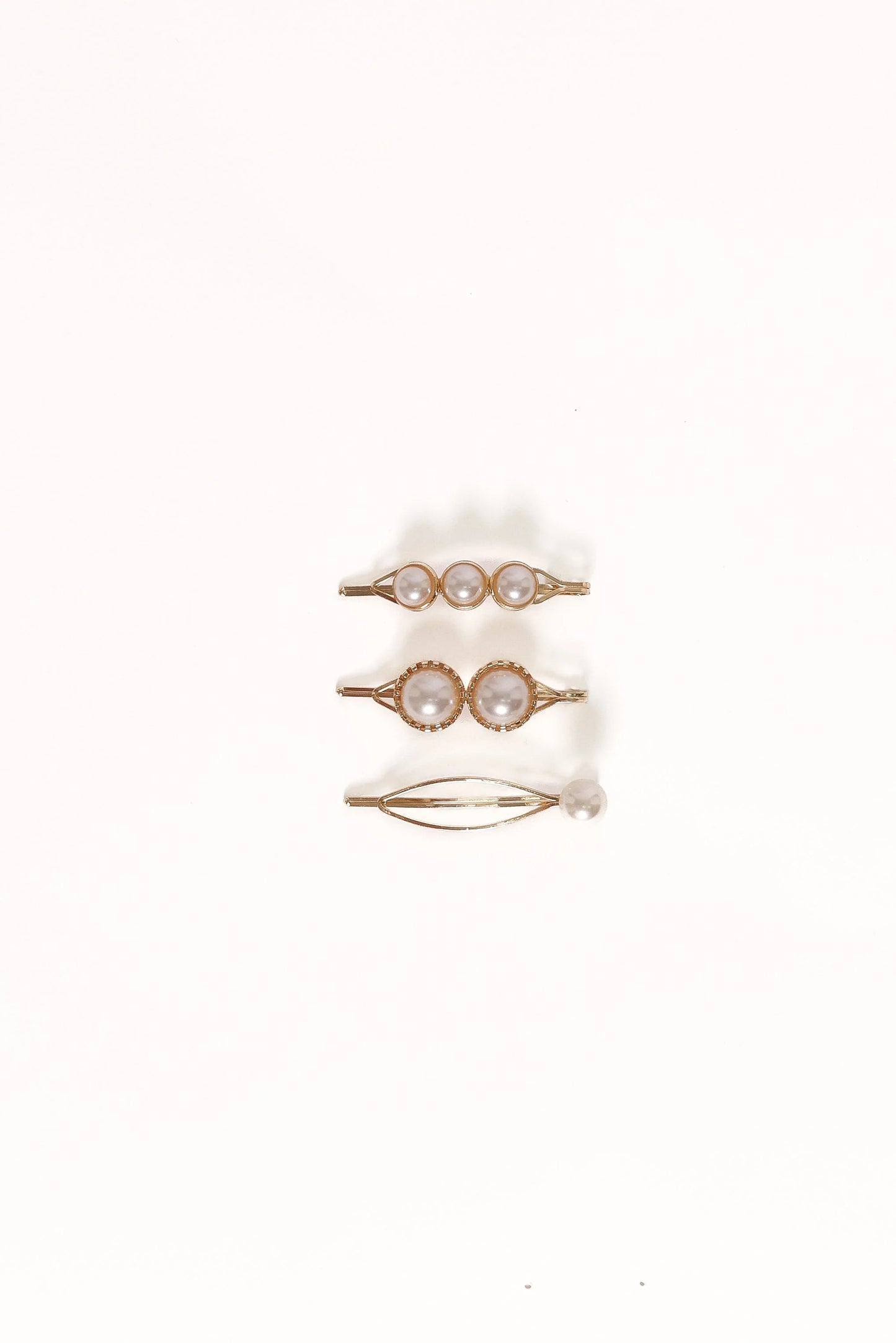 Henrietta Hair Clip Set - Gold/Pearl