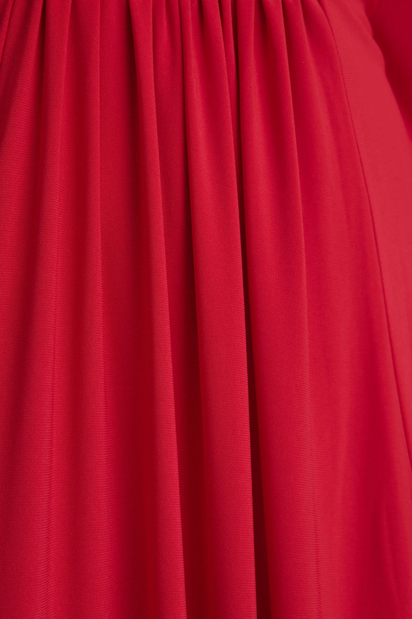 Romilly Red Plunge-Neck Maxi Dress With Gathered Detail