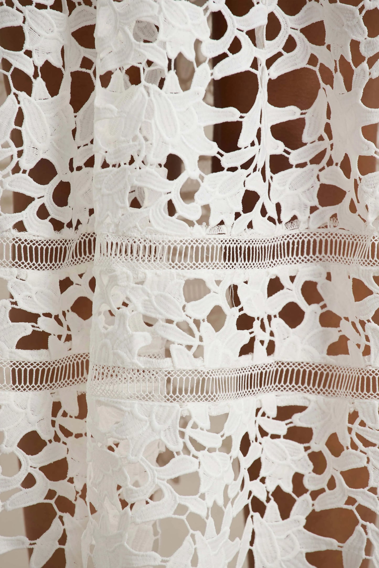 Zuri White Lace Sweetheart Midi Dress With Cami Straps