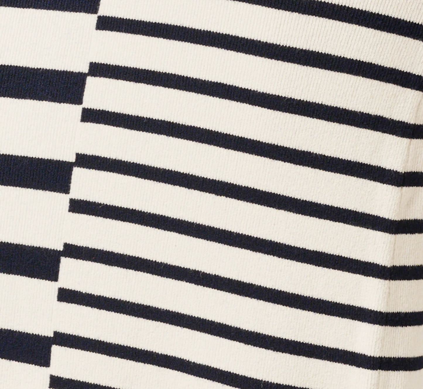 Striped Asymmetrical Fringe Halter Midi Dress In Ivory Navy