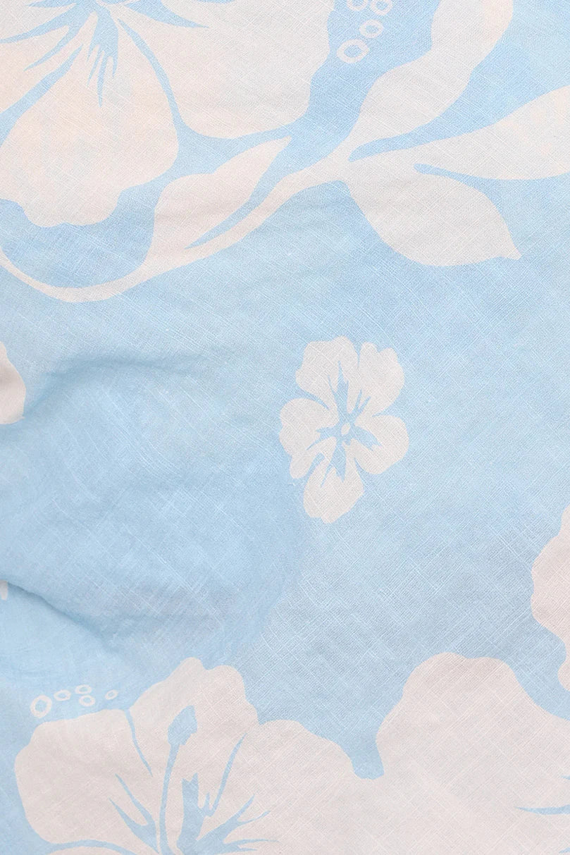Lourdes Top - Blue Hibiscus