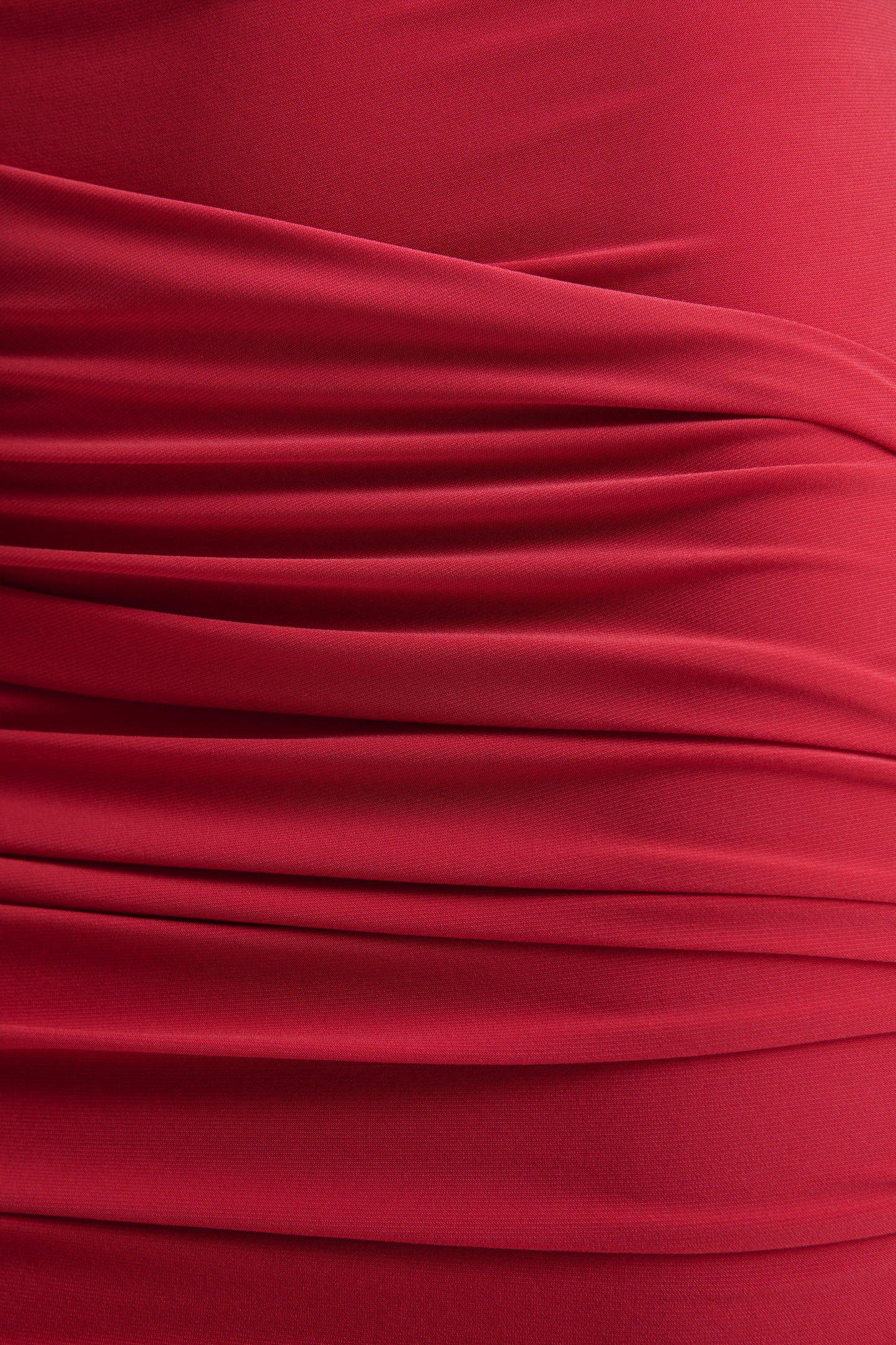 Aubrey Red High-Neck Wrapped Mini Dress With Sash