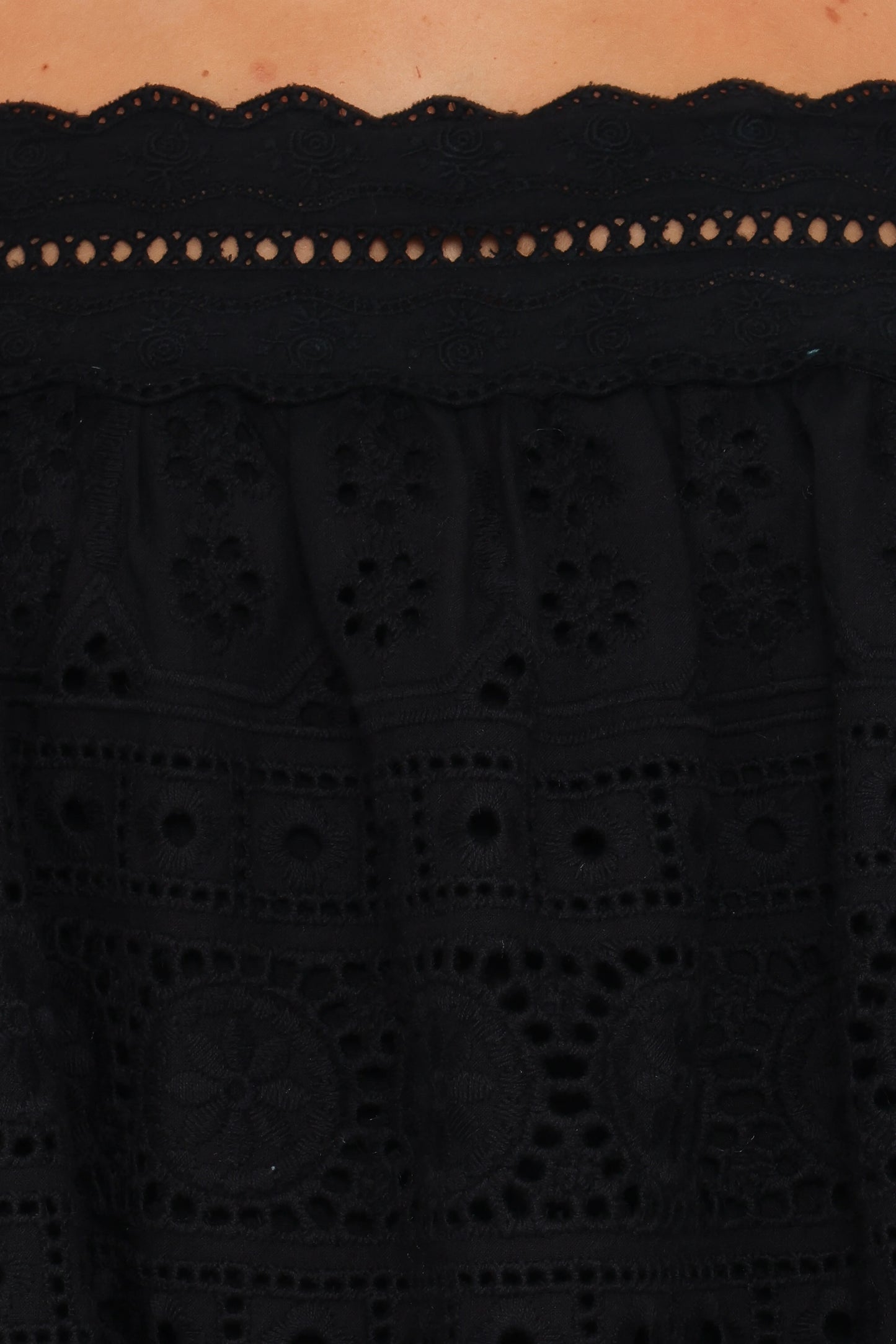 Aideen Eyelet Top - Black