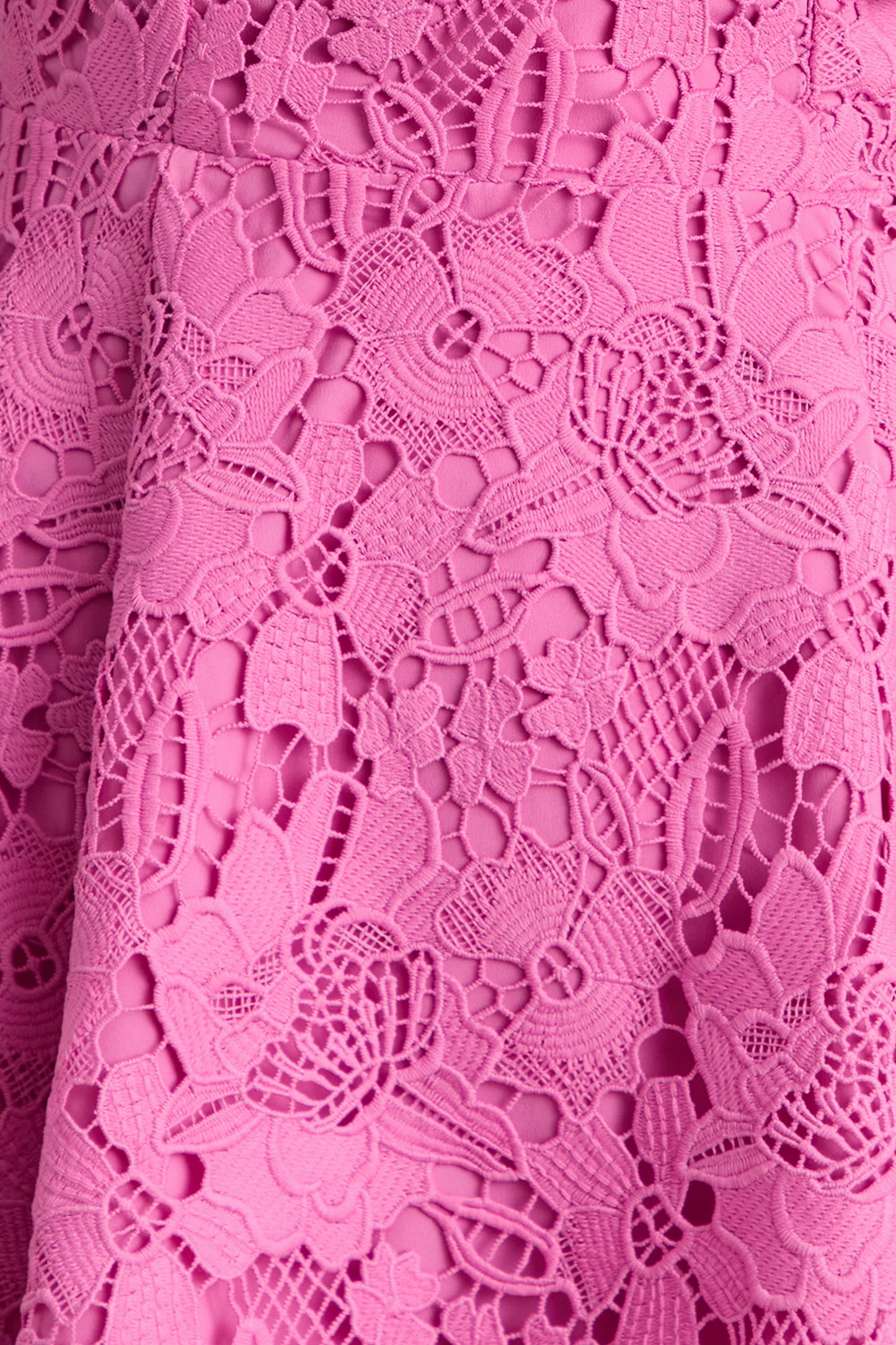 Morina Pink Lace Crew-Neck Mini Dress