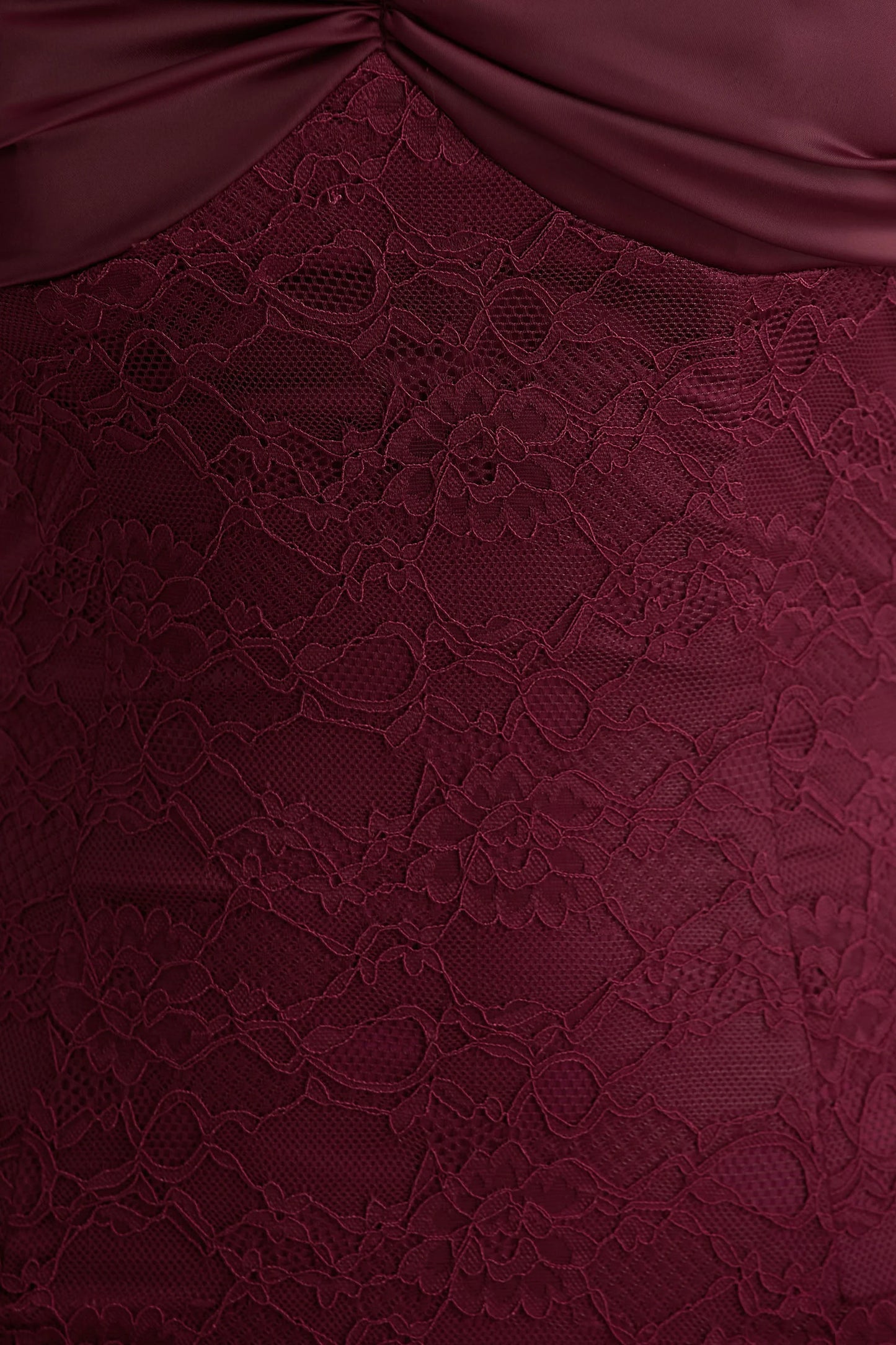 Juana Burgundy Lace And Satin Sweetheart-Neck Satin Maxi Dress