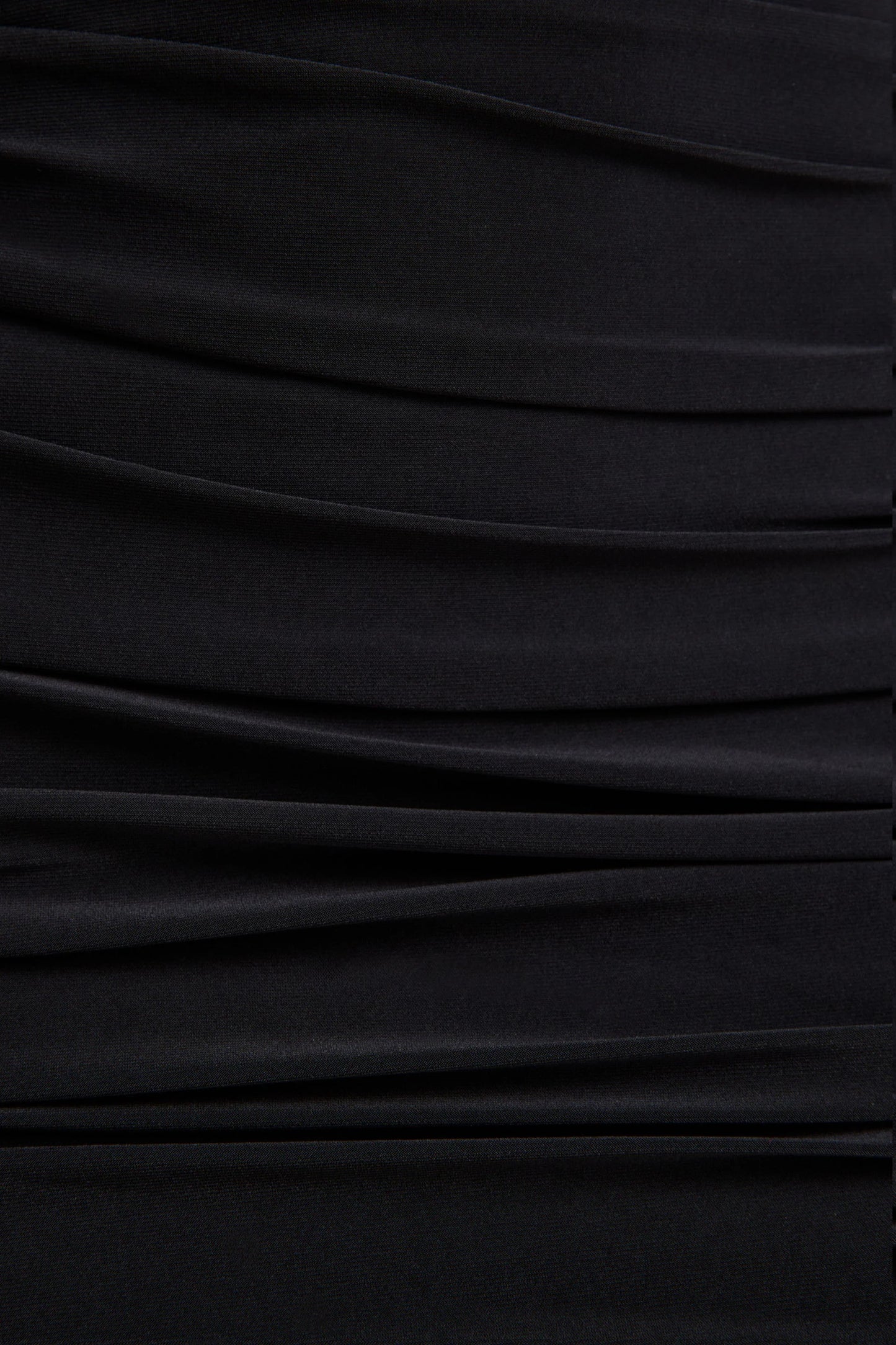 Yara Black One Shoulder Cape Ruched Midi Dress