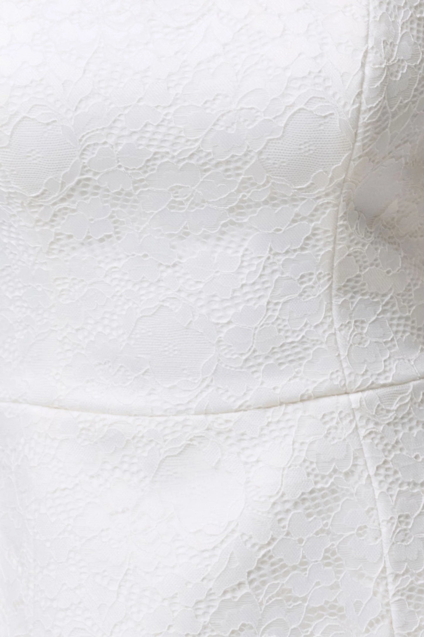 Bijou White Square-Neck Lace Long-Sleeve Mini Dress