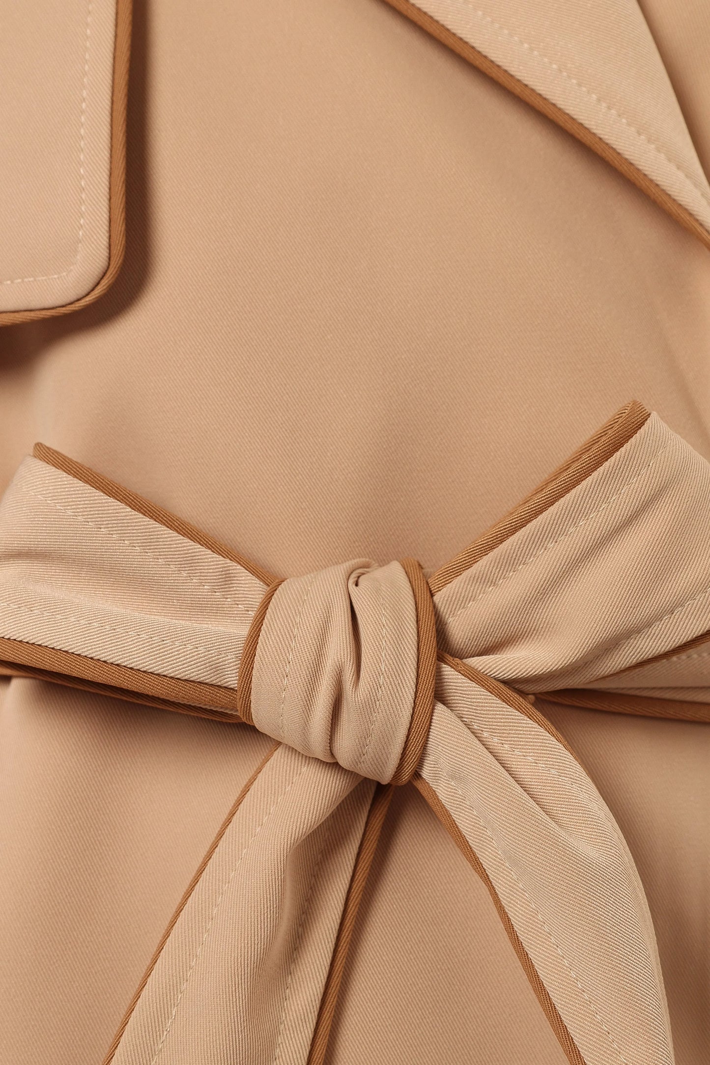 Cayenne Contrast Binding Trench Coat - Camel