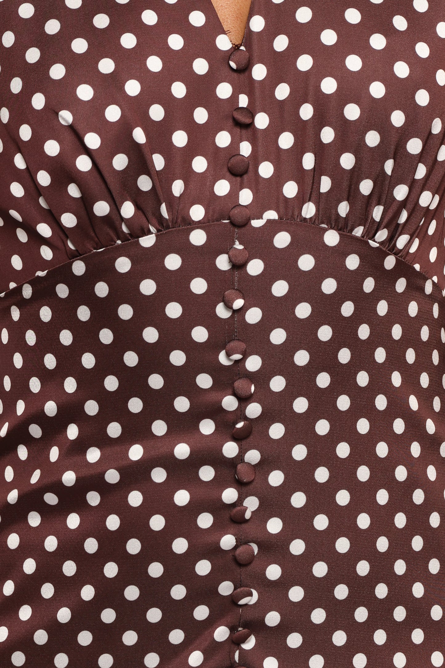 Dean Maxi Dress - Brown Polka Dot