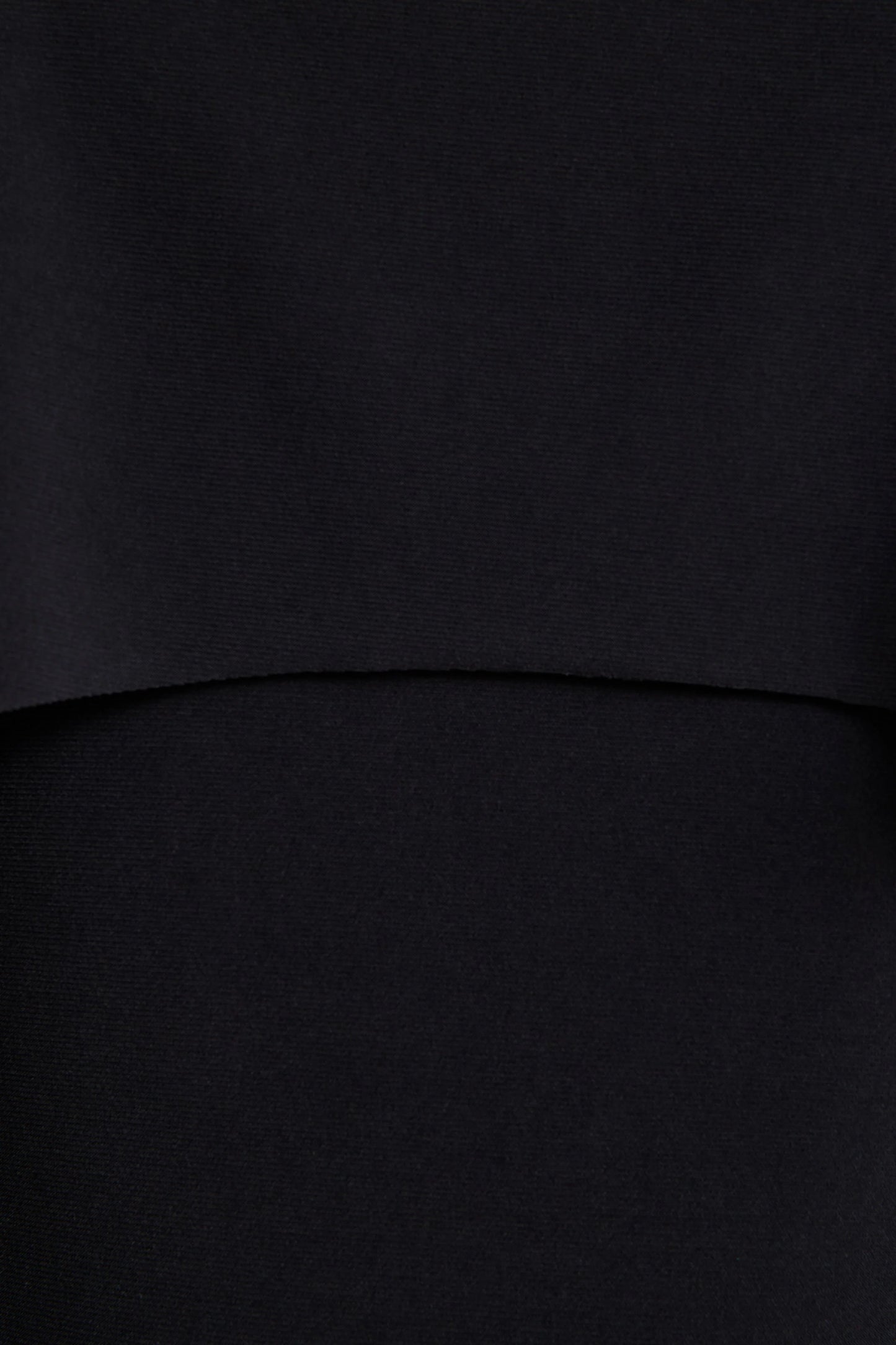 Kalani Black Crew-Neck Midi Dress With Cape-Sleeves