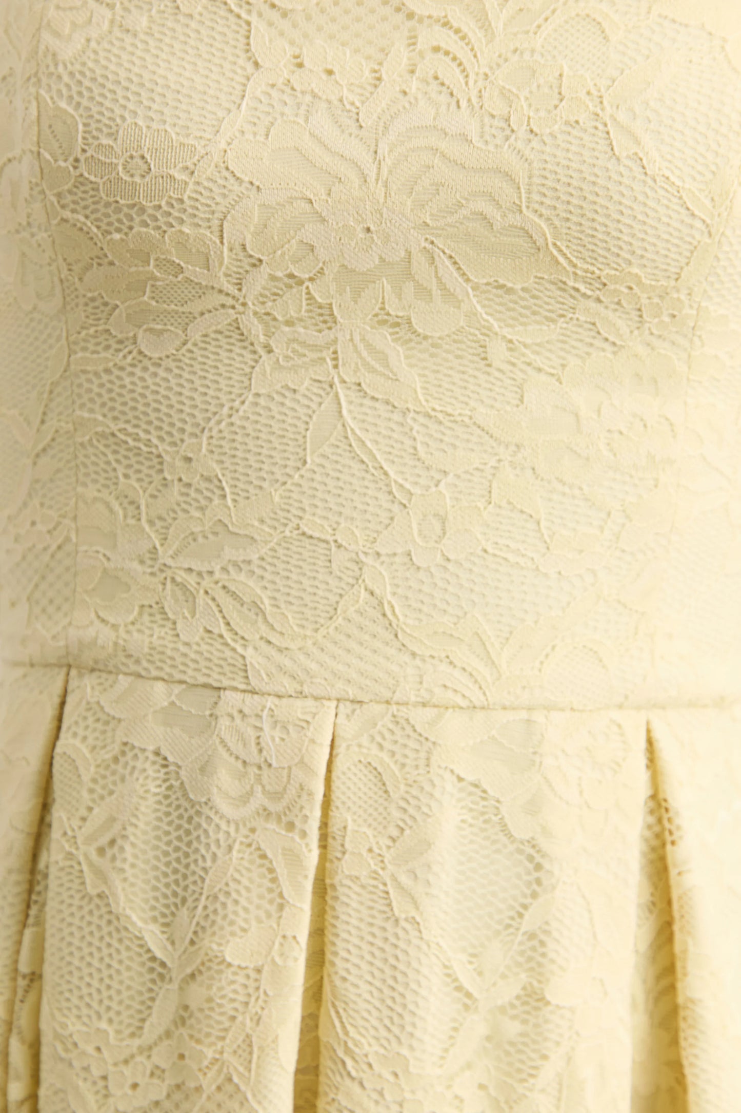 Ashmara Lemon Lace Square-Neck Midi Dress