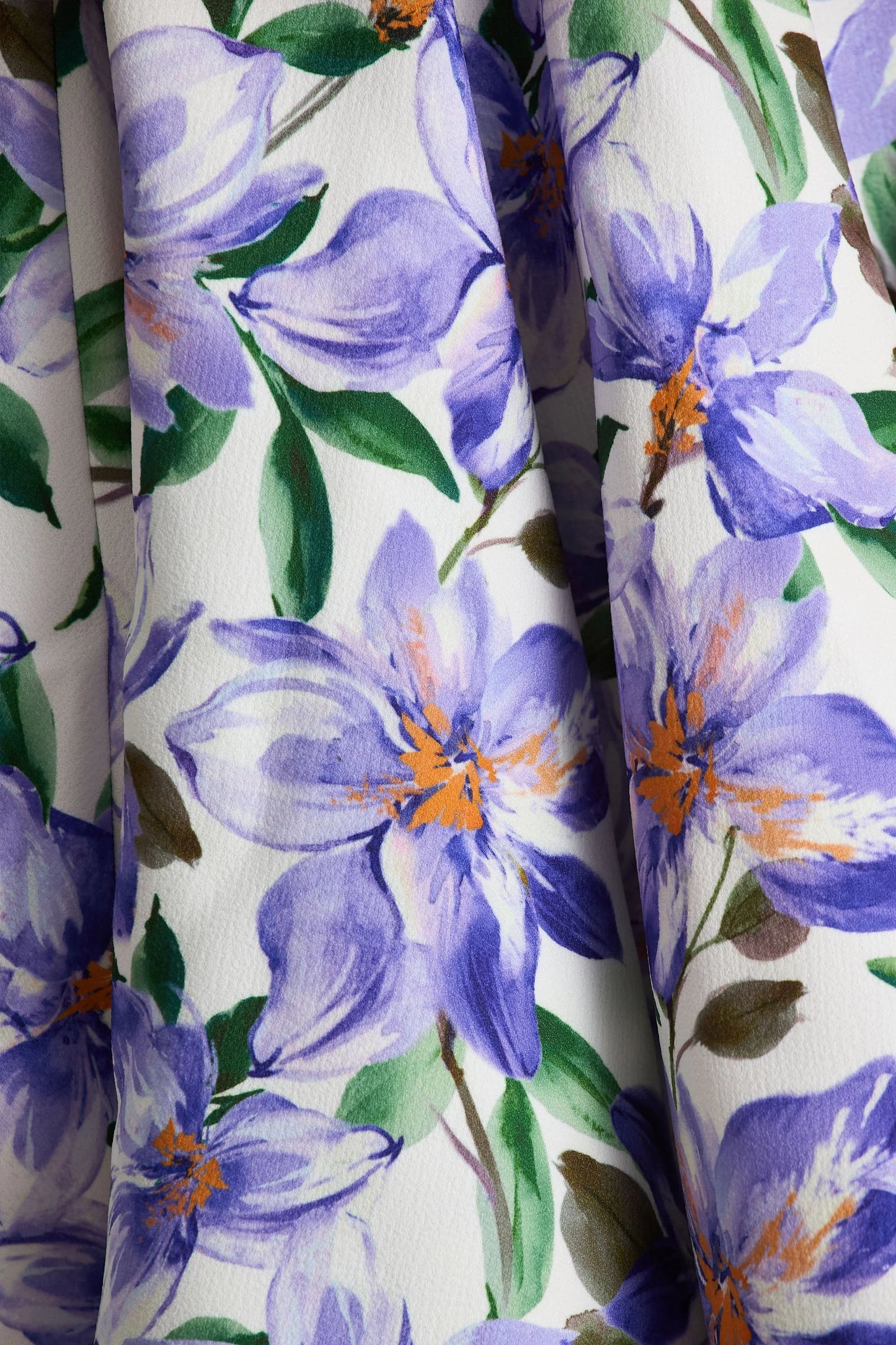 Gabrielle Purple Lily Print Boat-Neck Skater Mini Dress