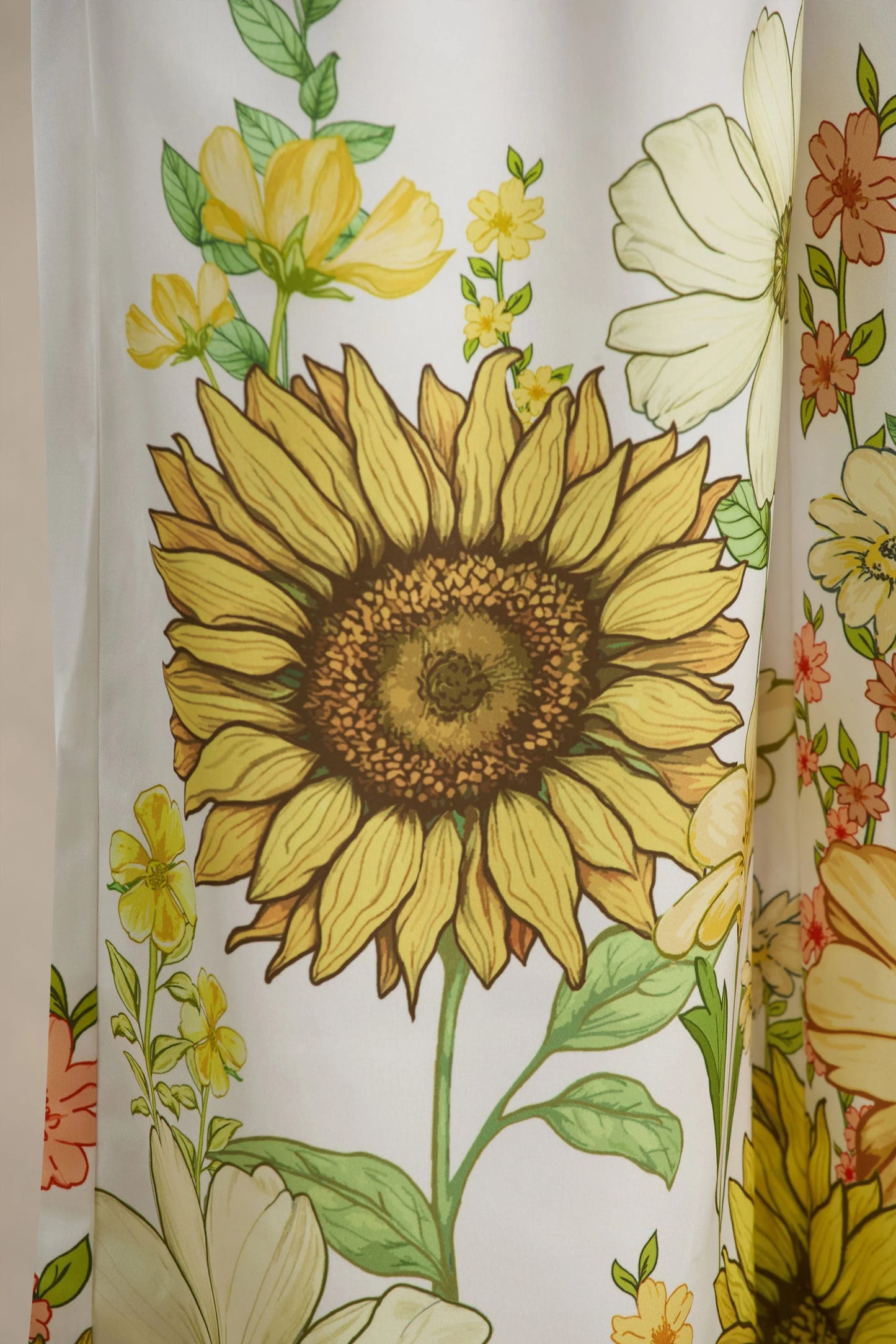 Louise Sunflower Print Wide-Leg Trousers