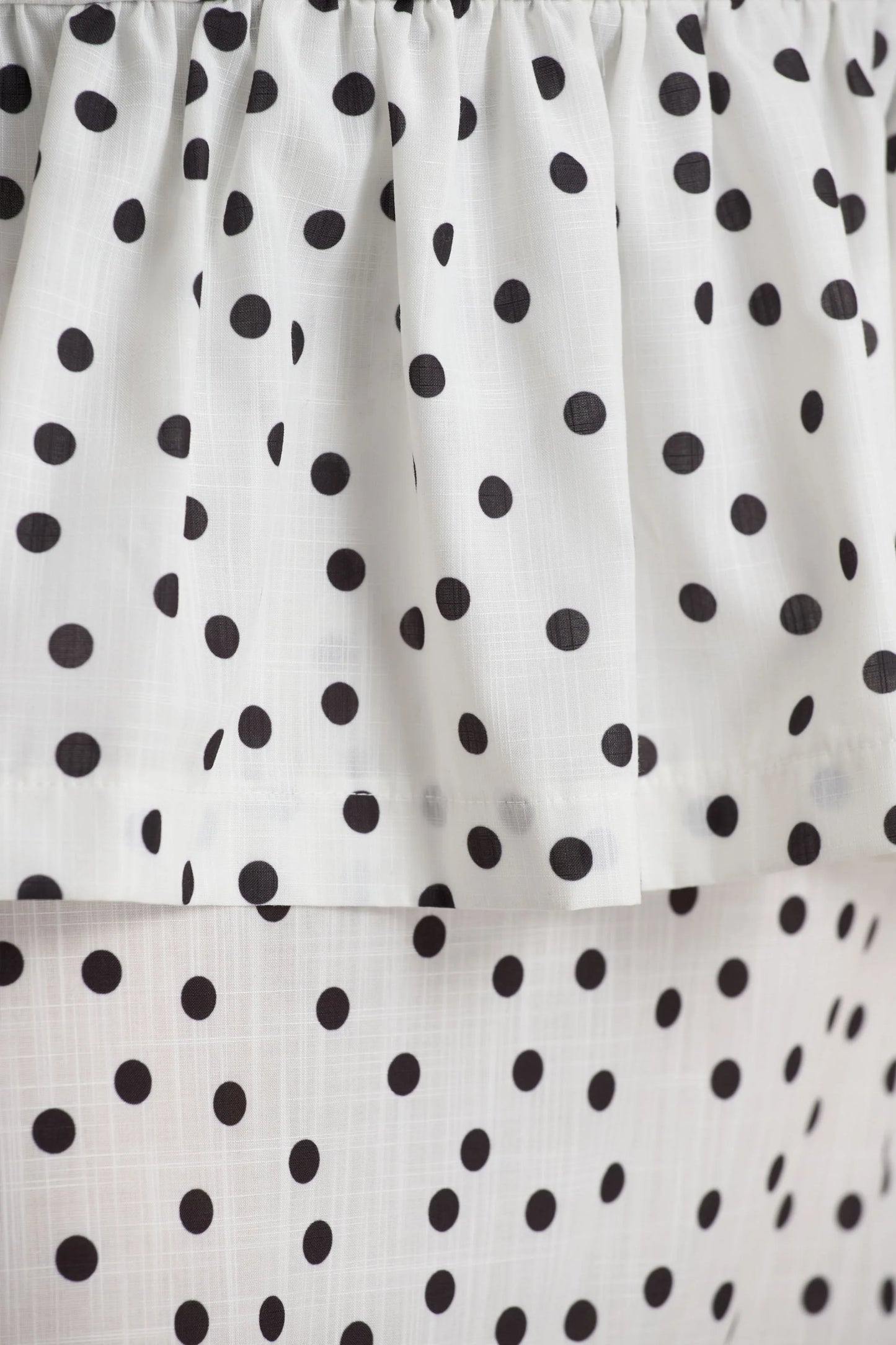 Emry White Polka Dot High-Waist Maxi Skirt With Ruffle Detail