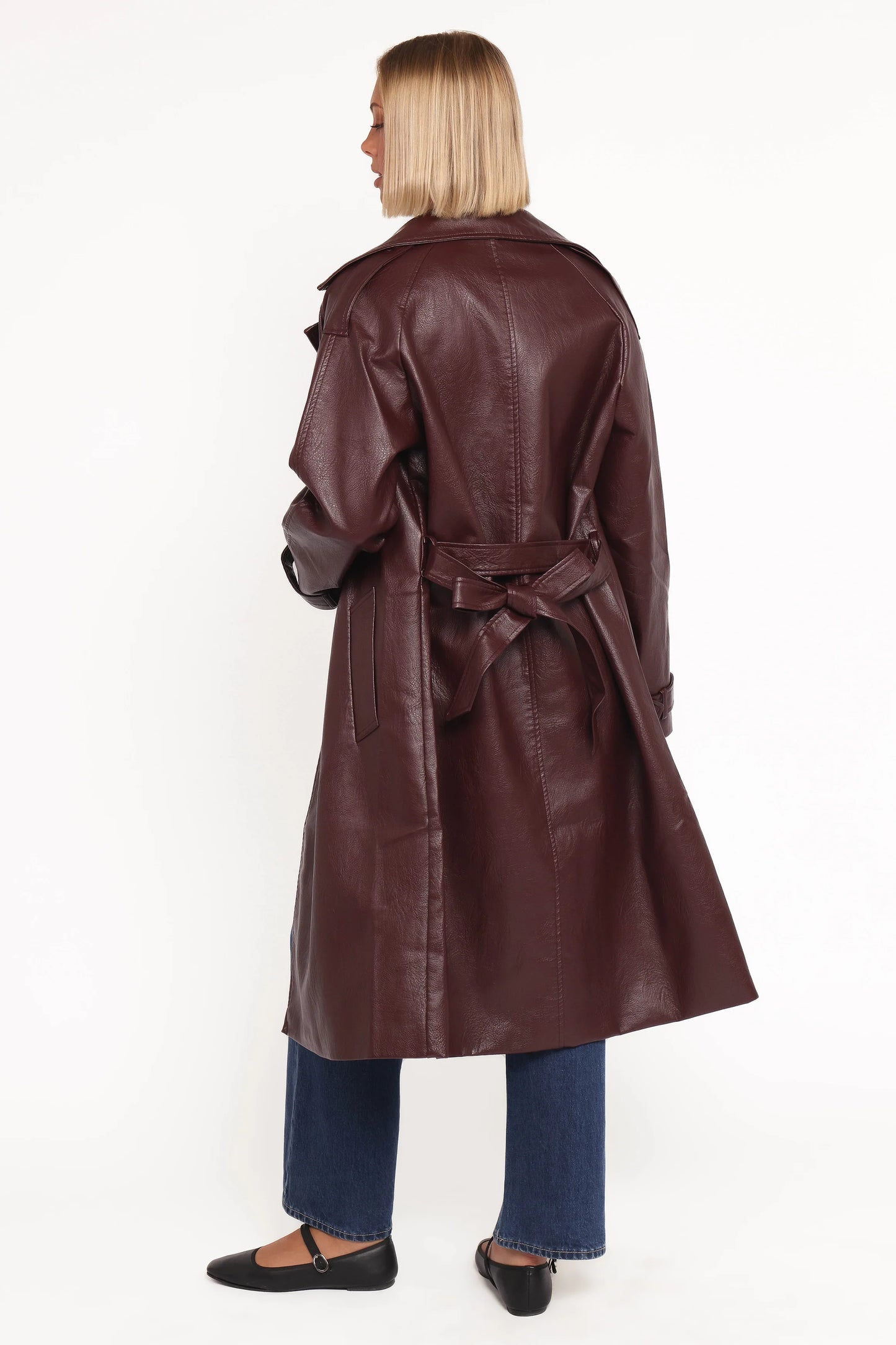 Vita Faux Leather Jacket - Burgundy