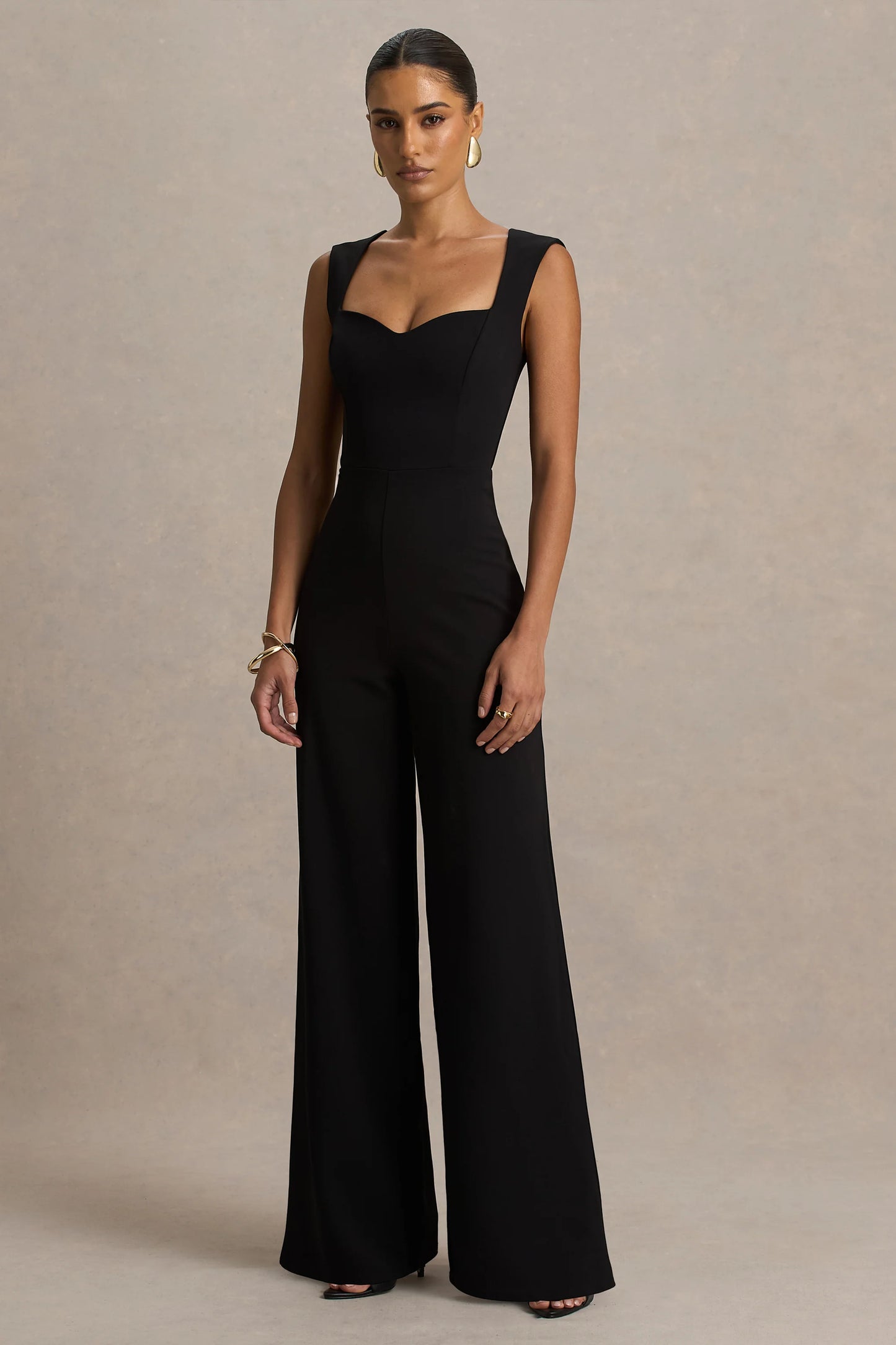 Everlee Black Sweetheart-Neck Jumpsuit
