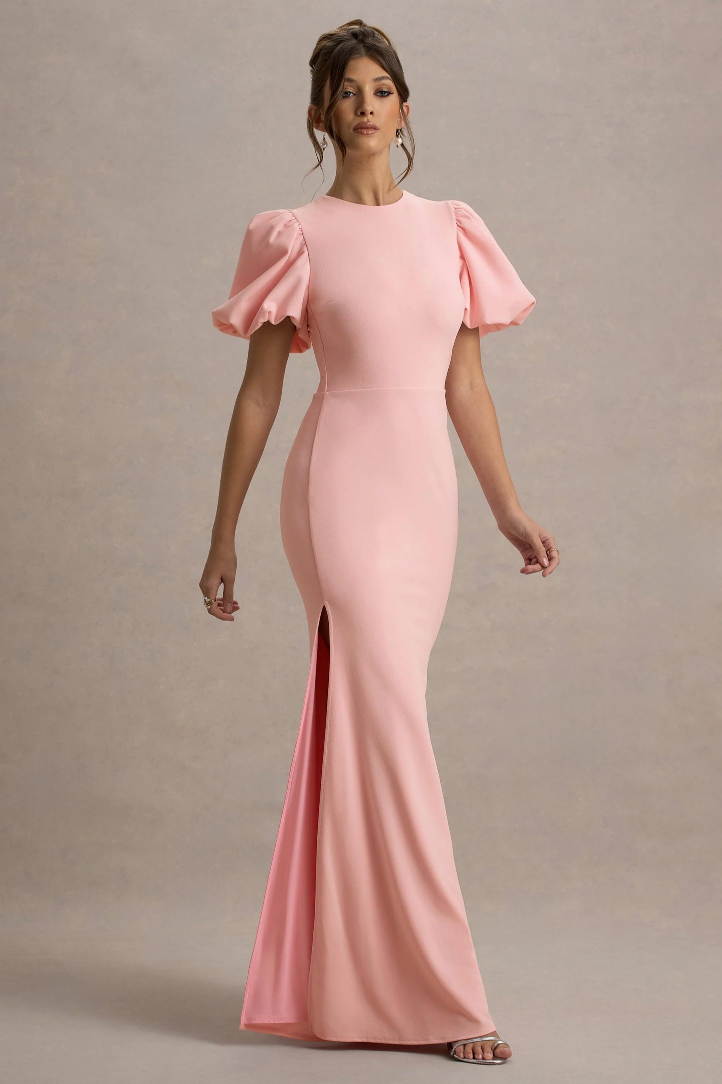 Love Letters Pink Puff-Sleeve Maxi Dress