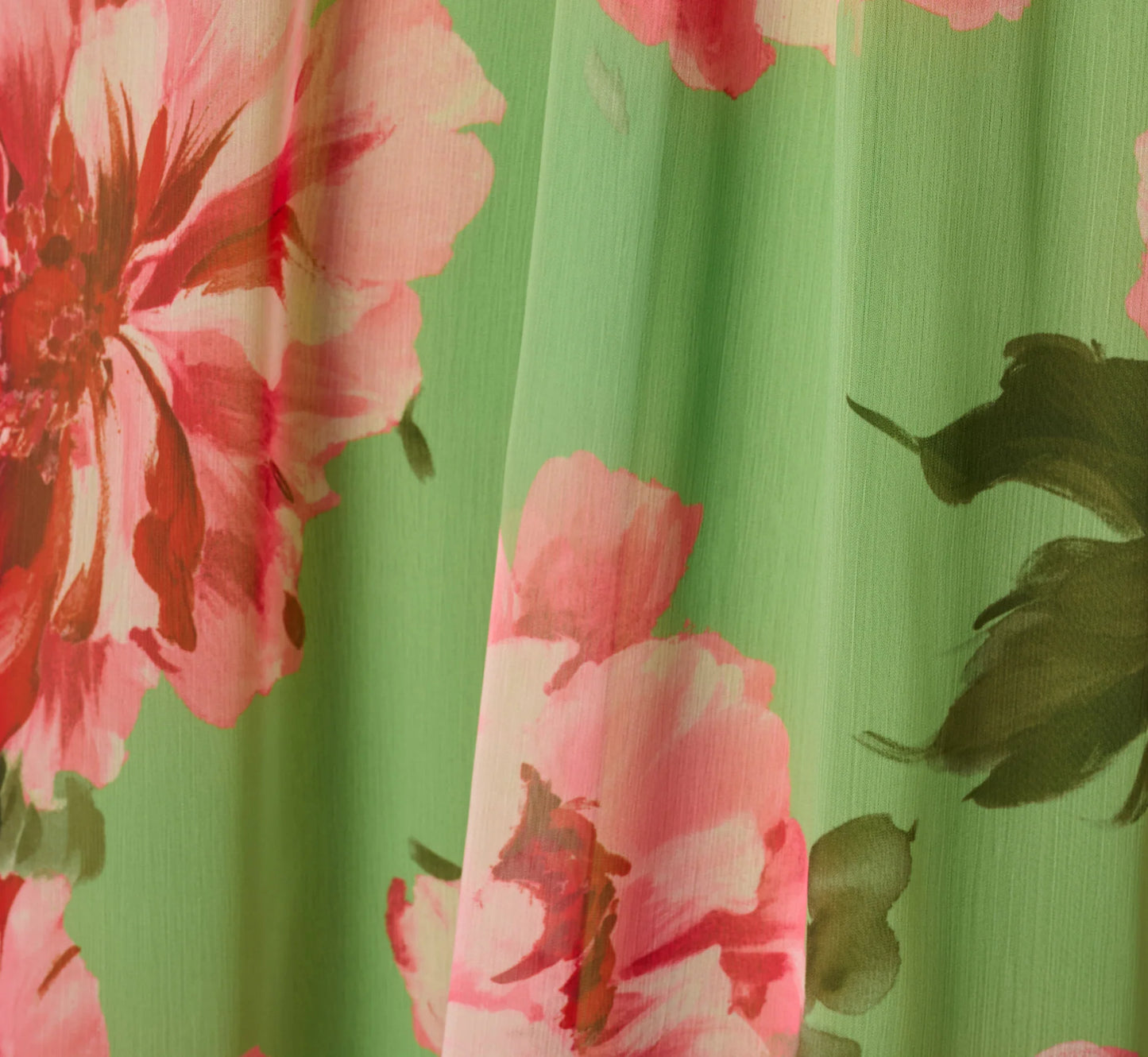 Draped Floral Chiffon Halter Trapeze Gown In Lime Multi