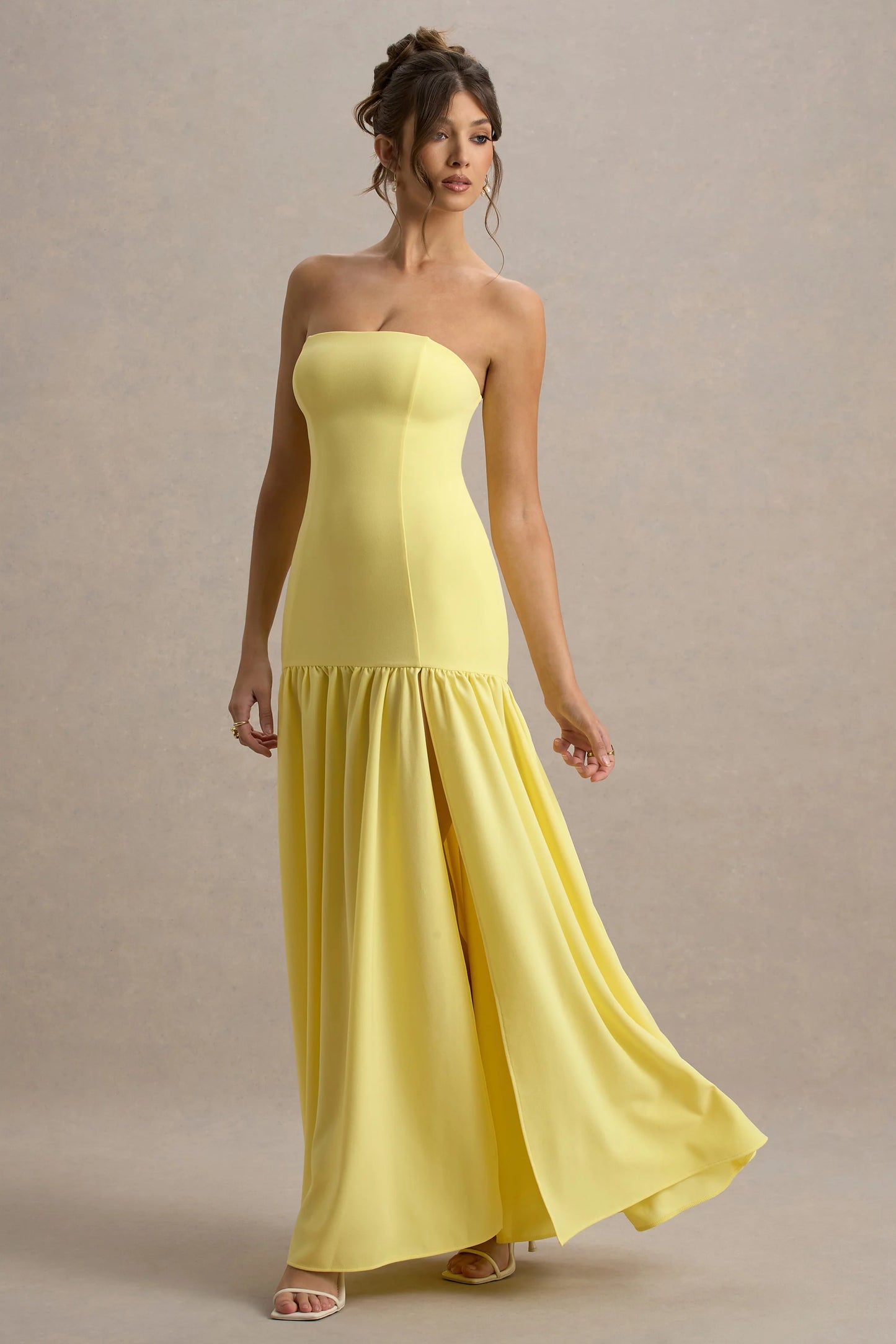Penny Lemon Bandeau Drop-Waist Maxi Dress