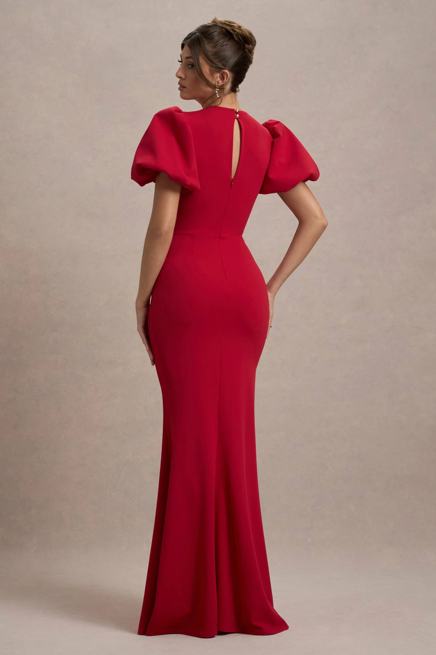 Love Letters Red Puff-Sleeve Maxi Dress