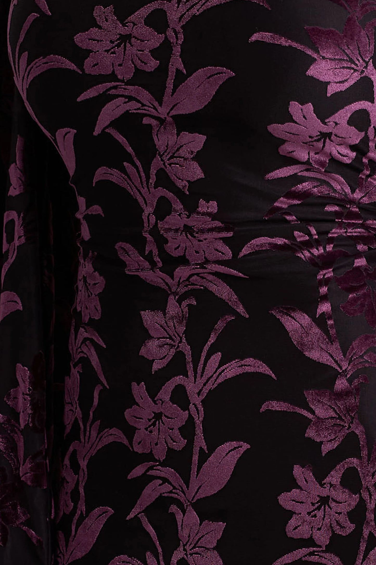 Janet Black And Purple Devore High-Neck Maxi Dress With Cut-Out Details