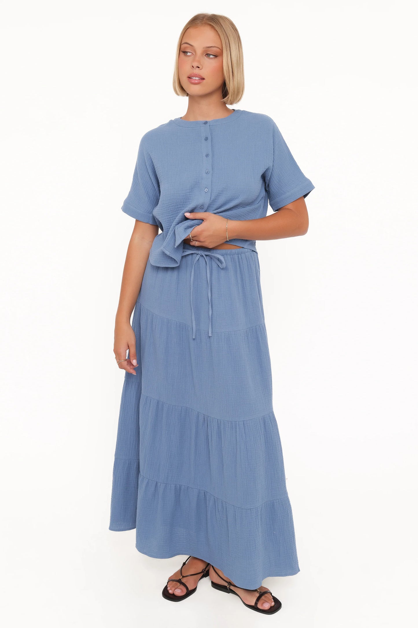 Sophia Skirt Set - Denim Blue
