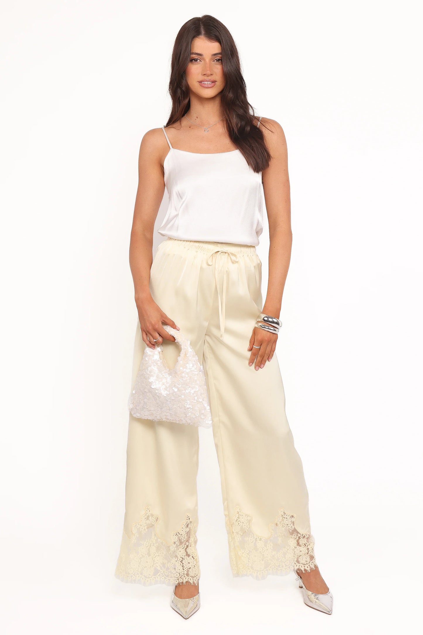 Viola Drawstring Wide Leg Pant - Yellow