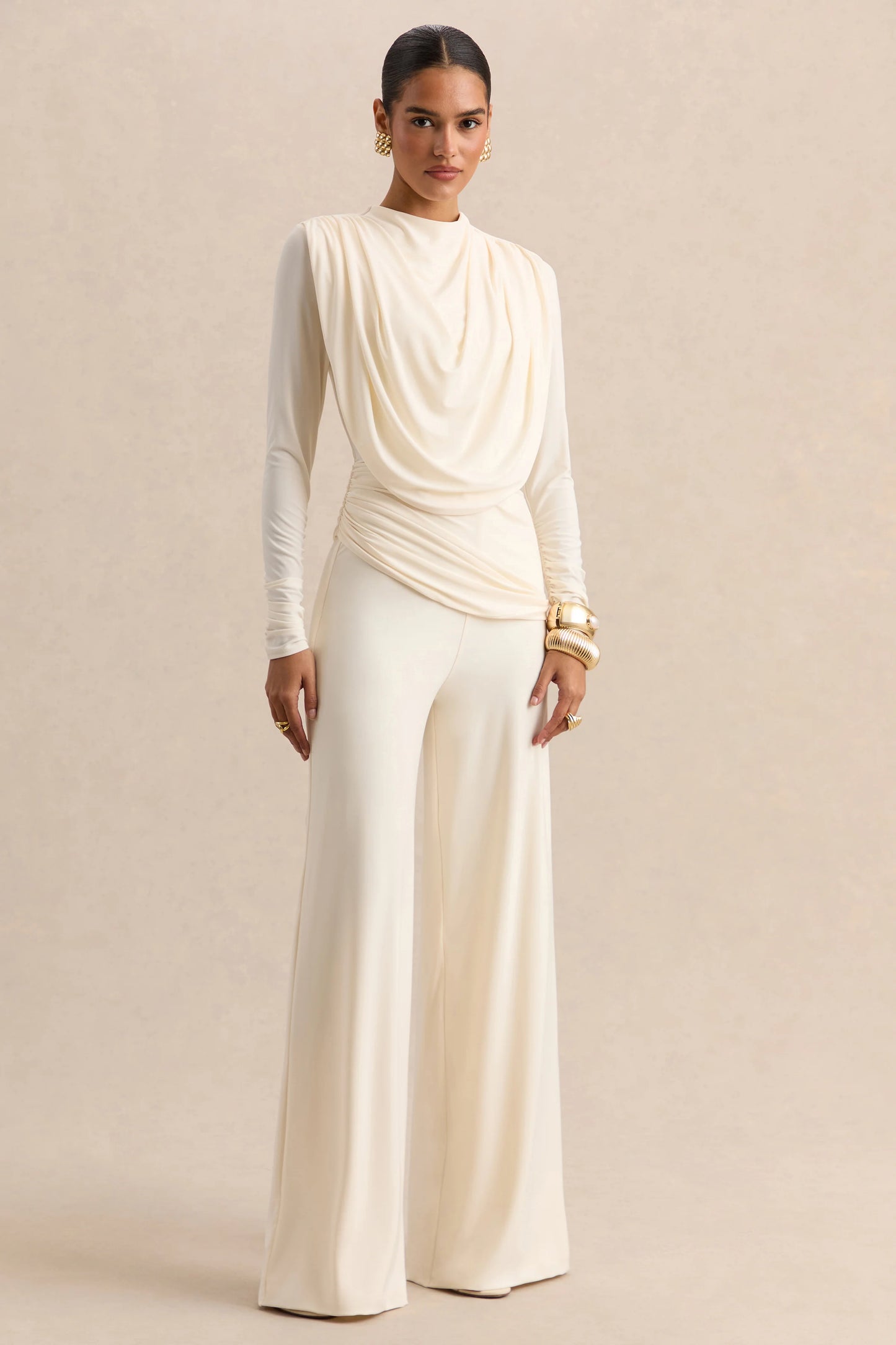 Safirra White Wide-Leg Trouser