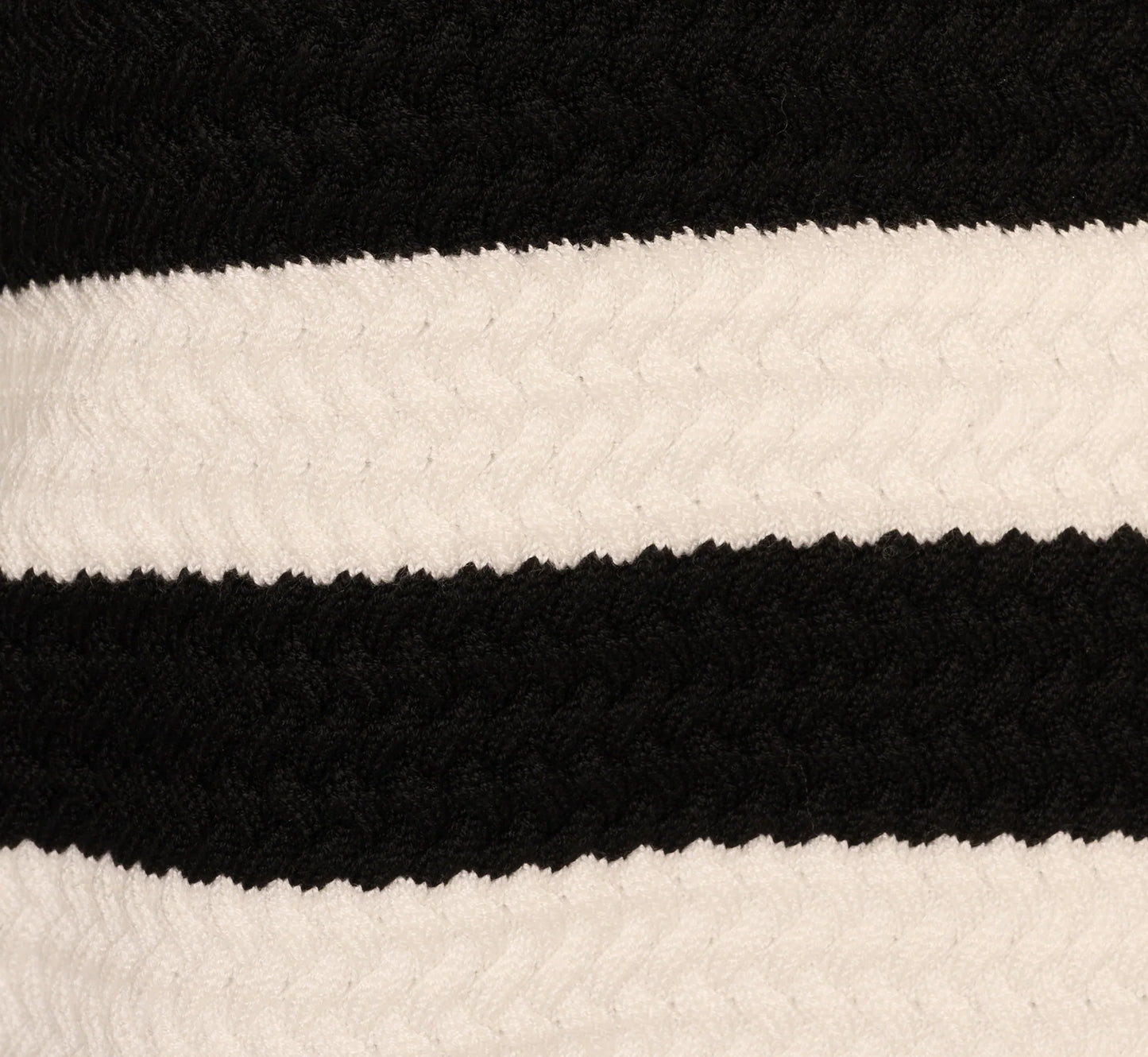 Textured Knit Blanket Stitch Cardigan Sweater In Ivory Black