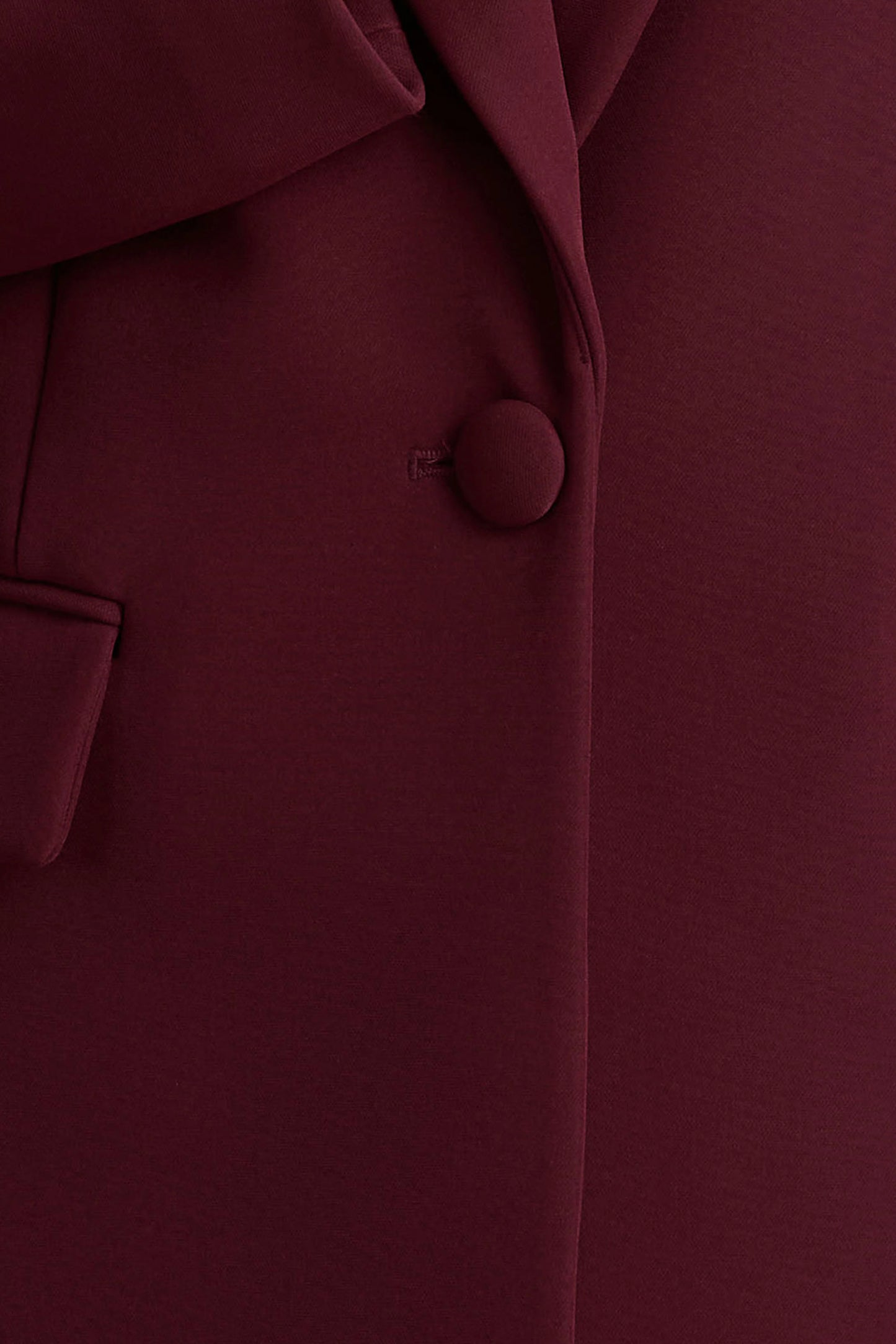 Katherine Burgundy Plunge-Neck Oversized Blazer