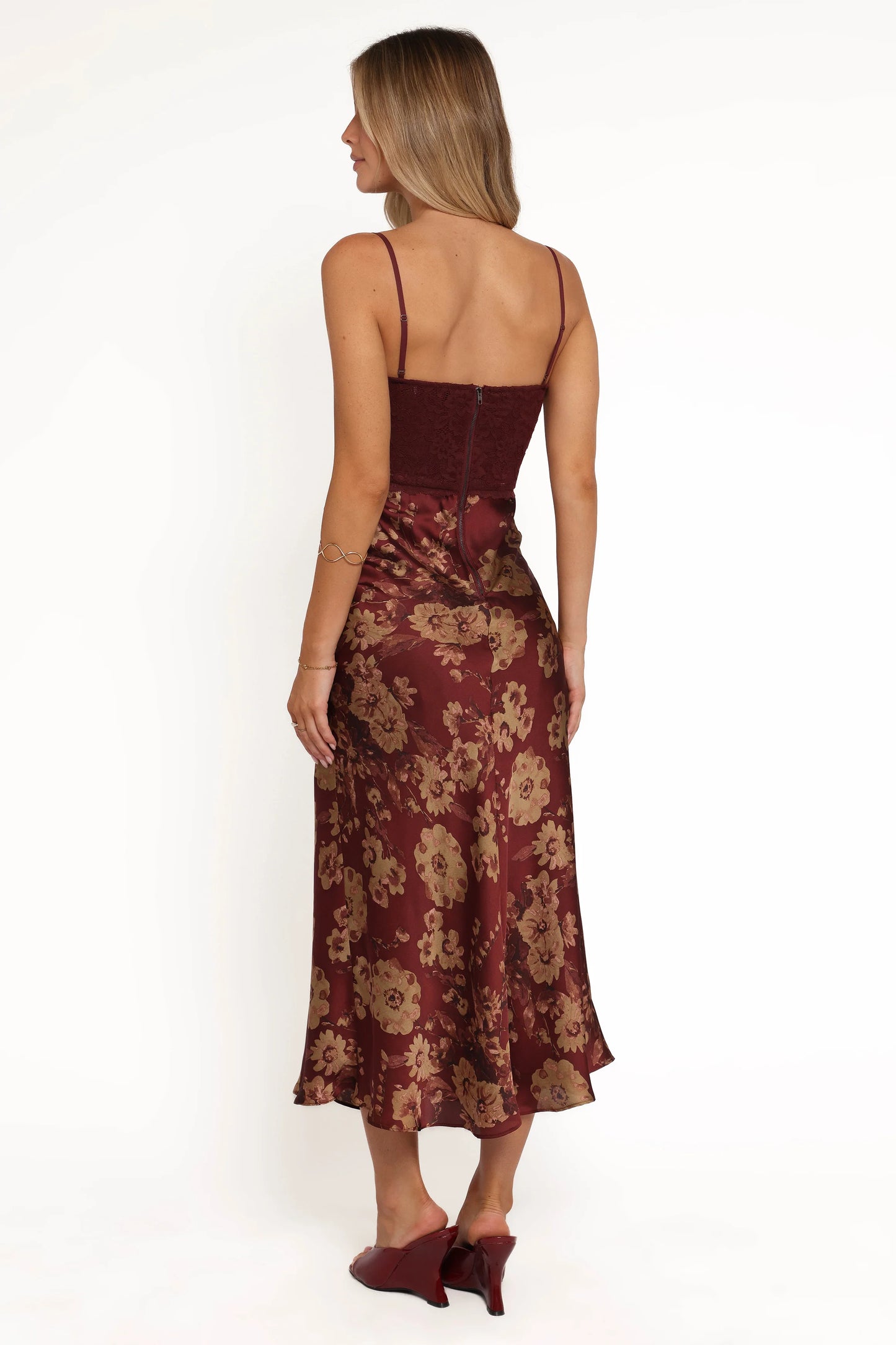 Shakira Midi Dress - Bronzed Merlot