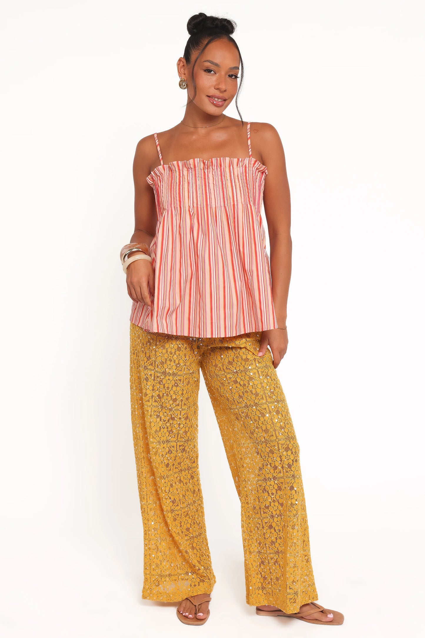 Jacinta Sequin Lace Pant - Mango