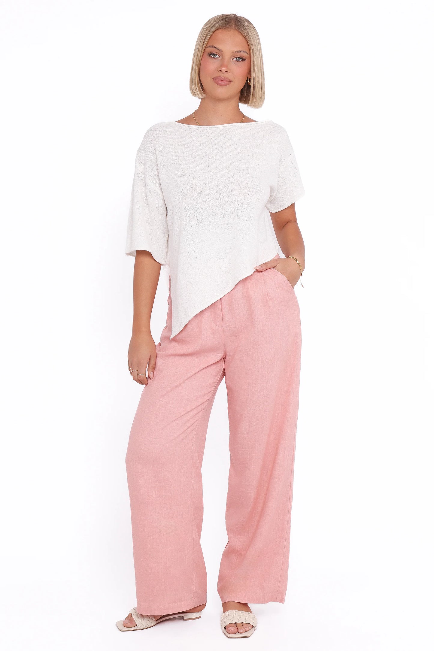 Ardena Boucle Knit Top - Cream