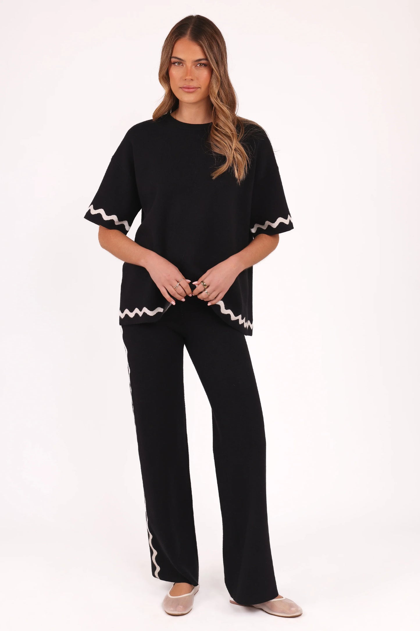 Vespa Knitted Pant - Black White