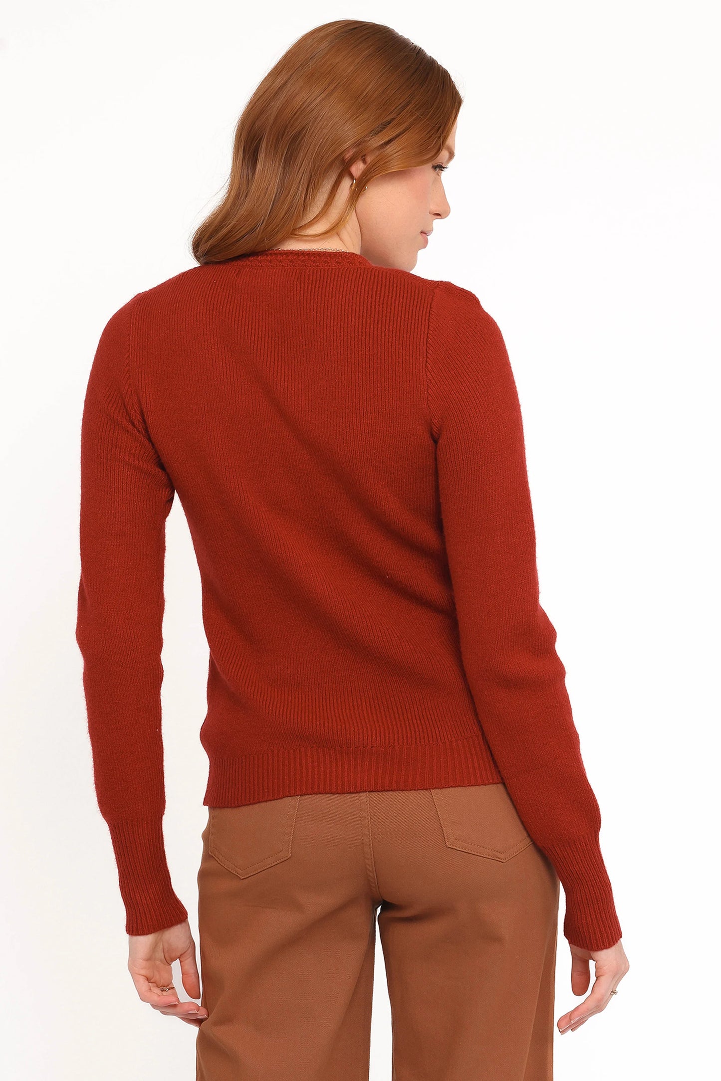 Quay Button Front Cardigan - Red