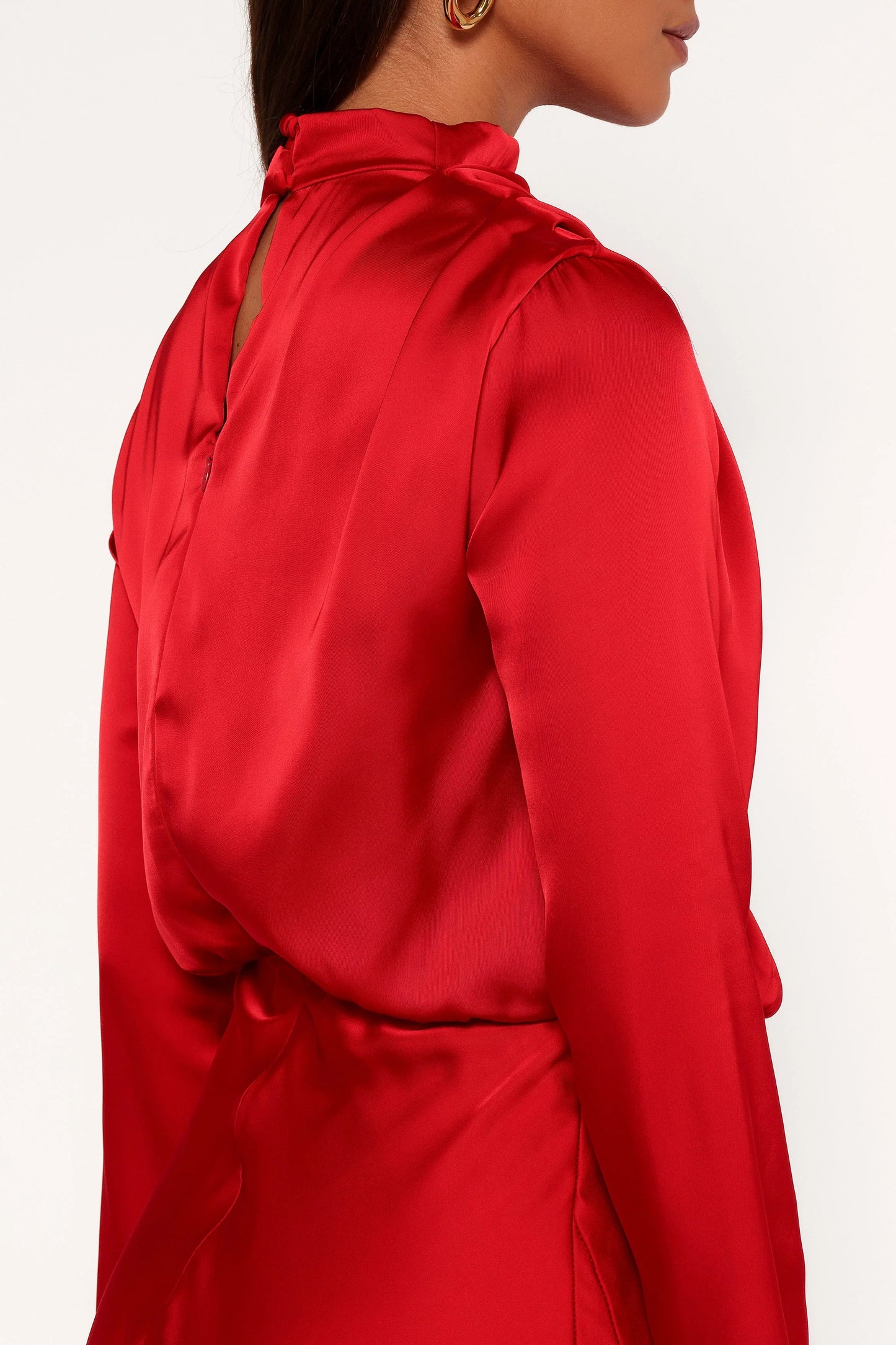 Kristyn Long Sleeve Midi Dress - Red