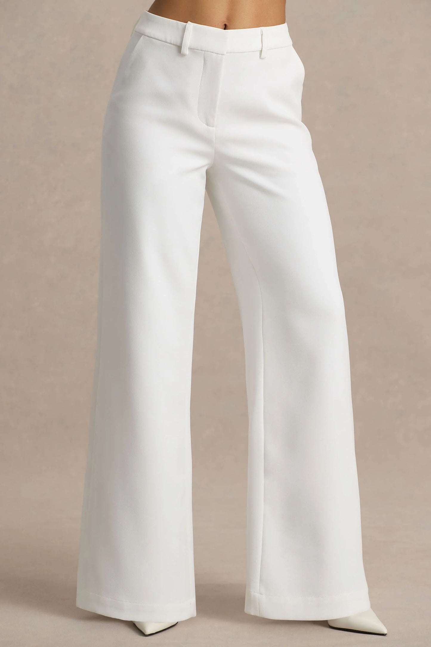 Silvia White Straight-Leg Trousers