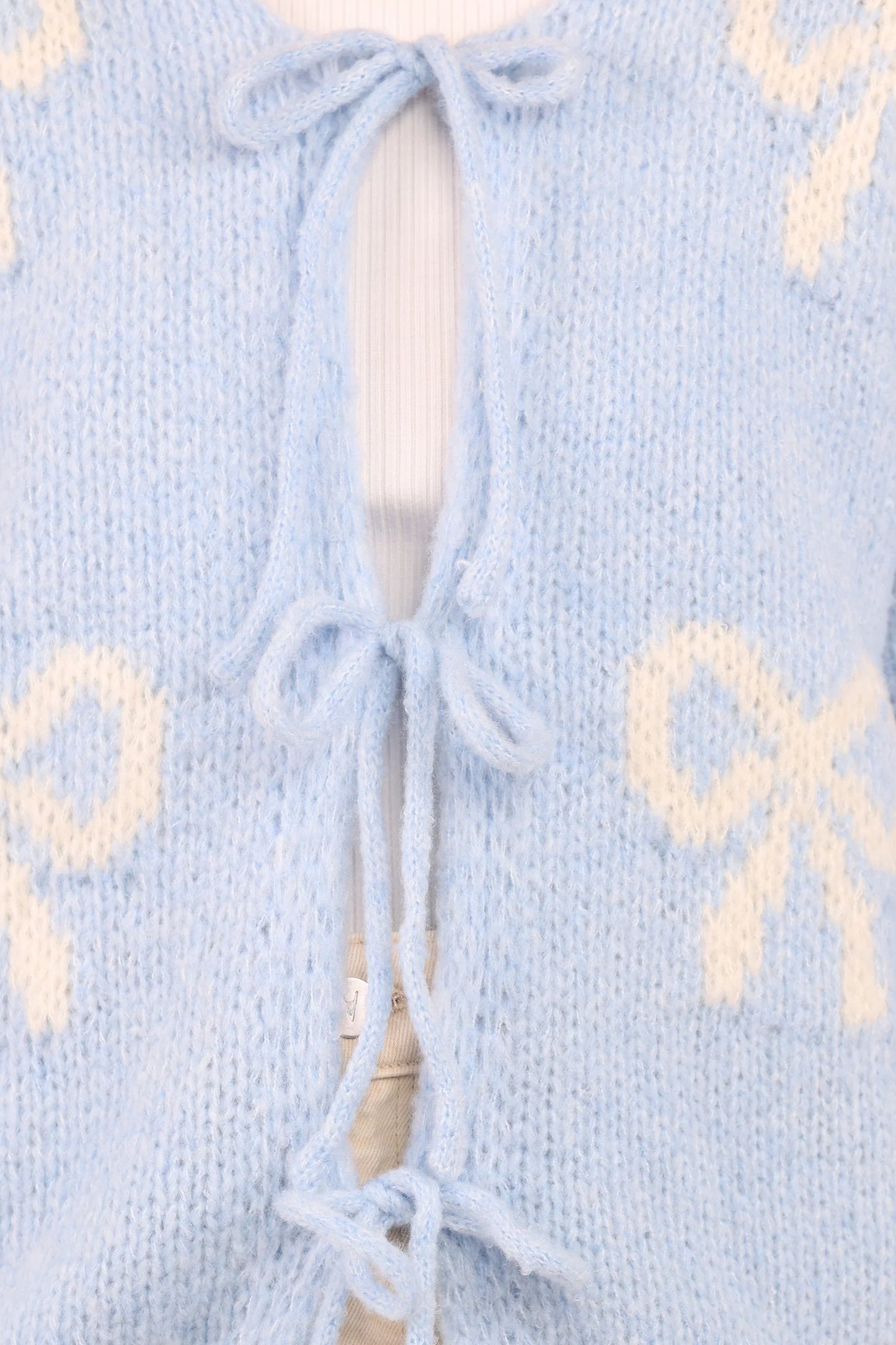 Vienna Bow Cardigan - Pale Blue