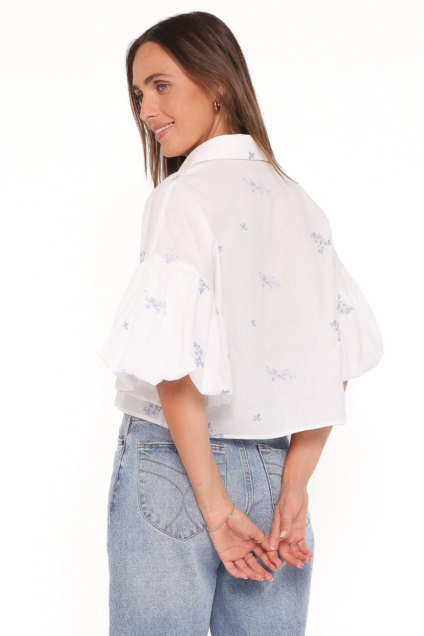 Luneth Button Up Blouse - White