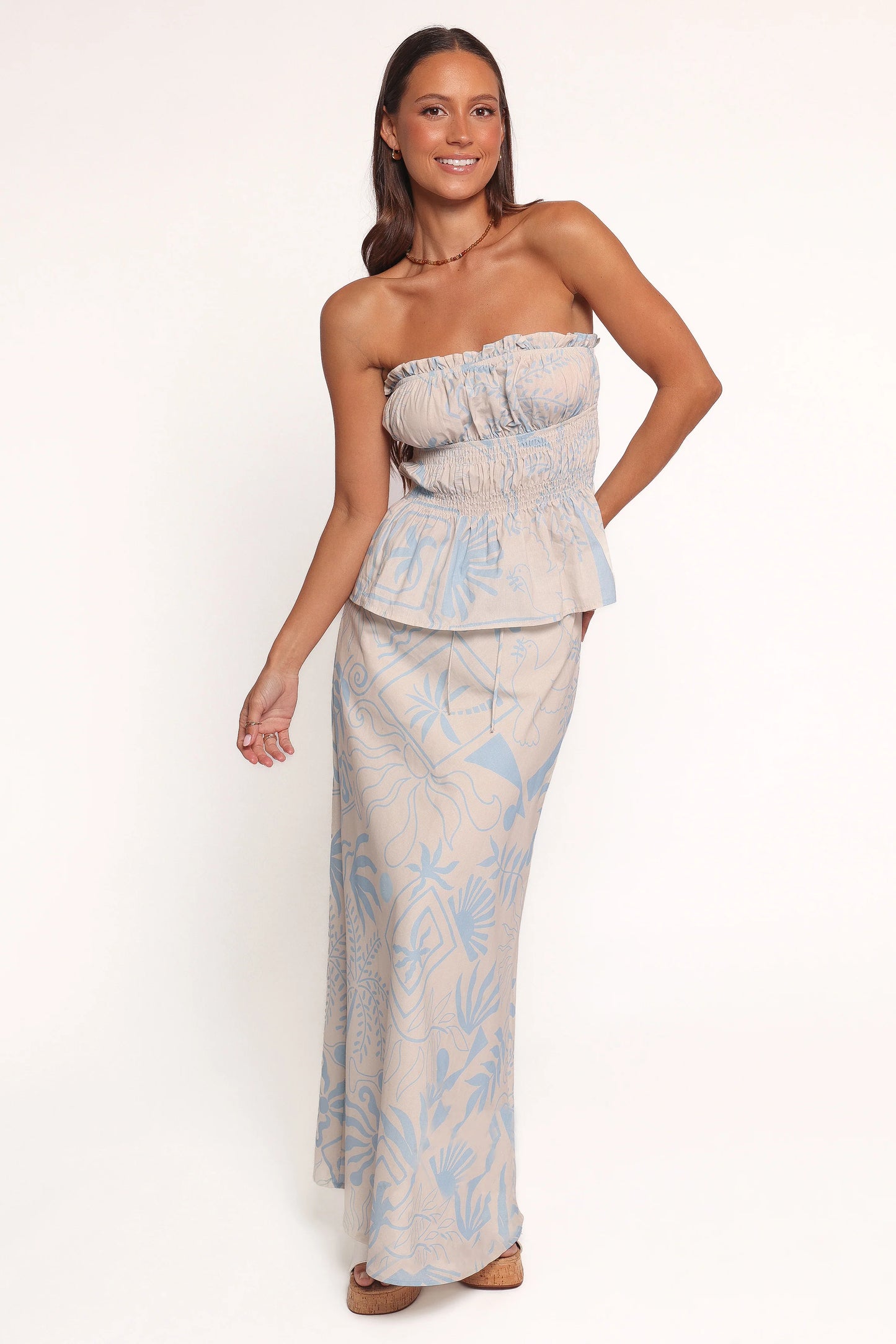 Elena Maxi Skirt - Blue Soleil
