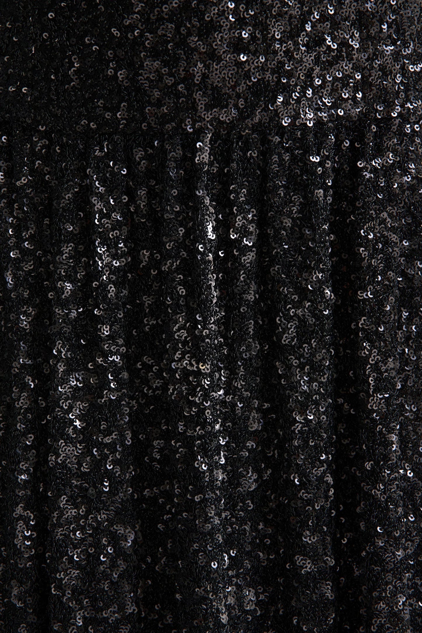 Allora Black Sequin Square-Neck Maxi Dress With Pleated Skirt