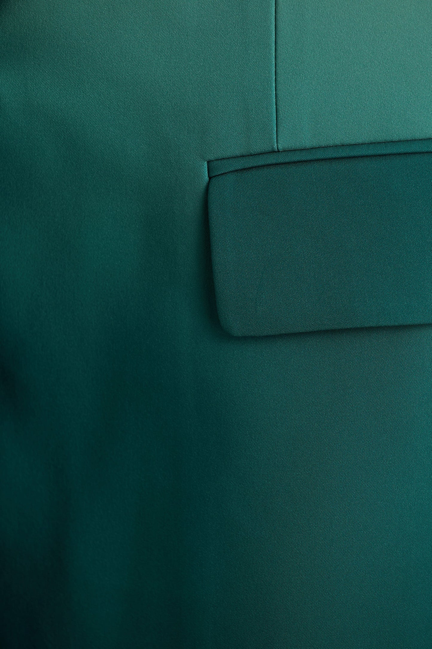 Enya Emerald Ombre Plunge-Neck Satin Blazer