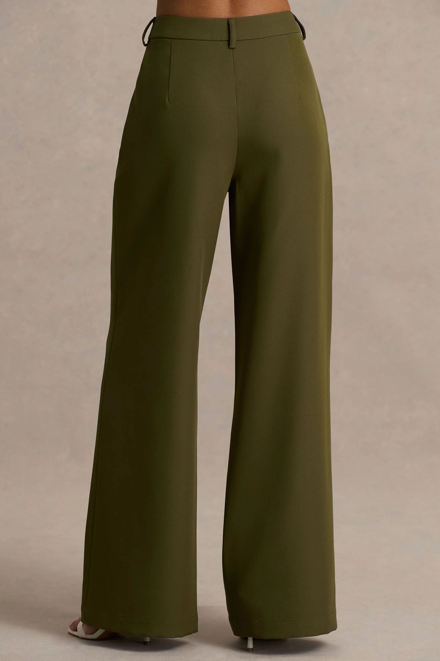 Silvia Olive Straight-Leg Trousers