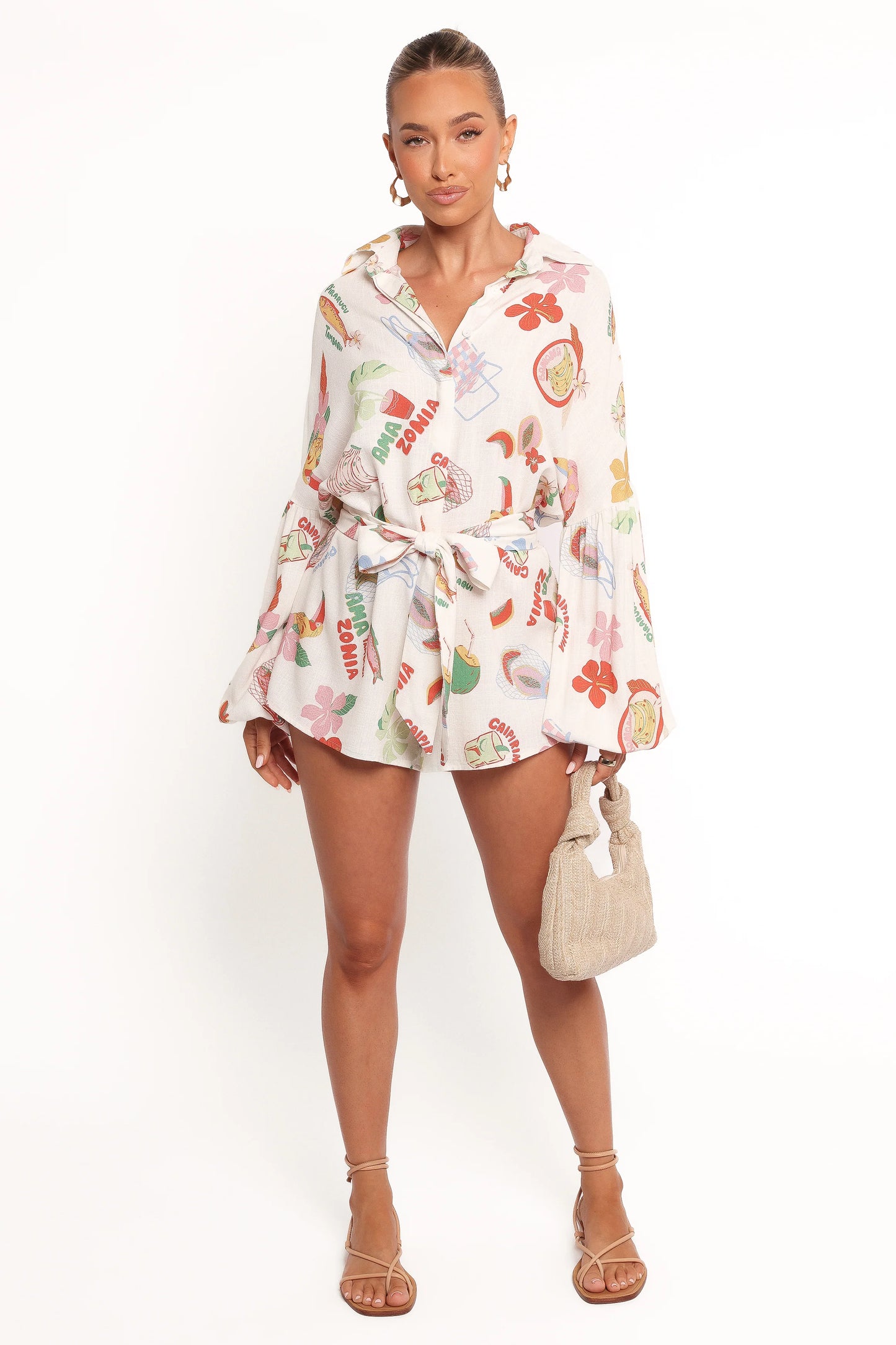 Jillia Long Sleeve Romper - Alfresco
