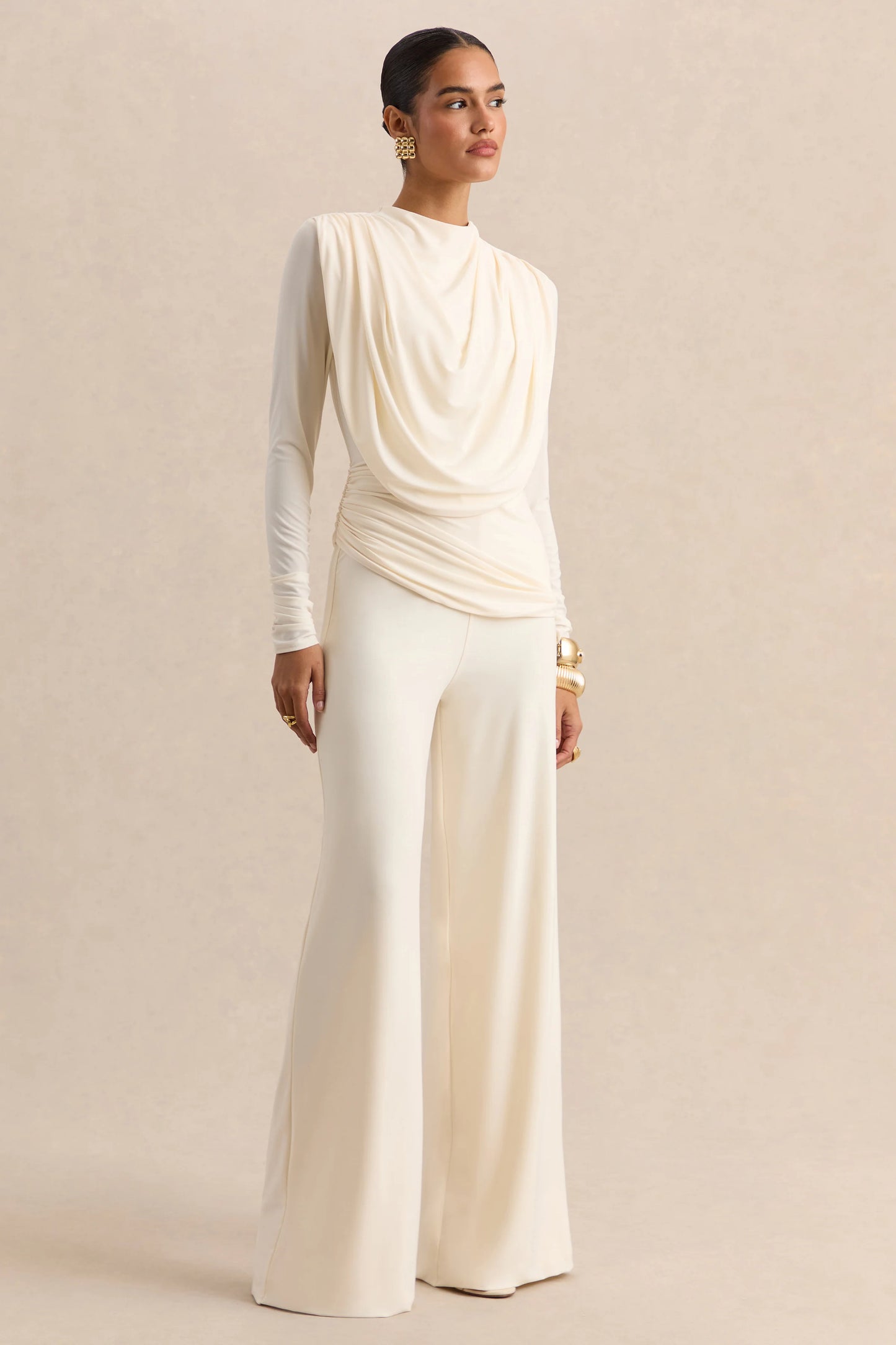 Safirra White Wide-Leg Trouser