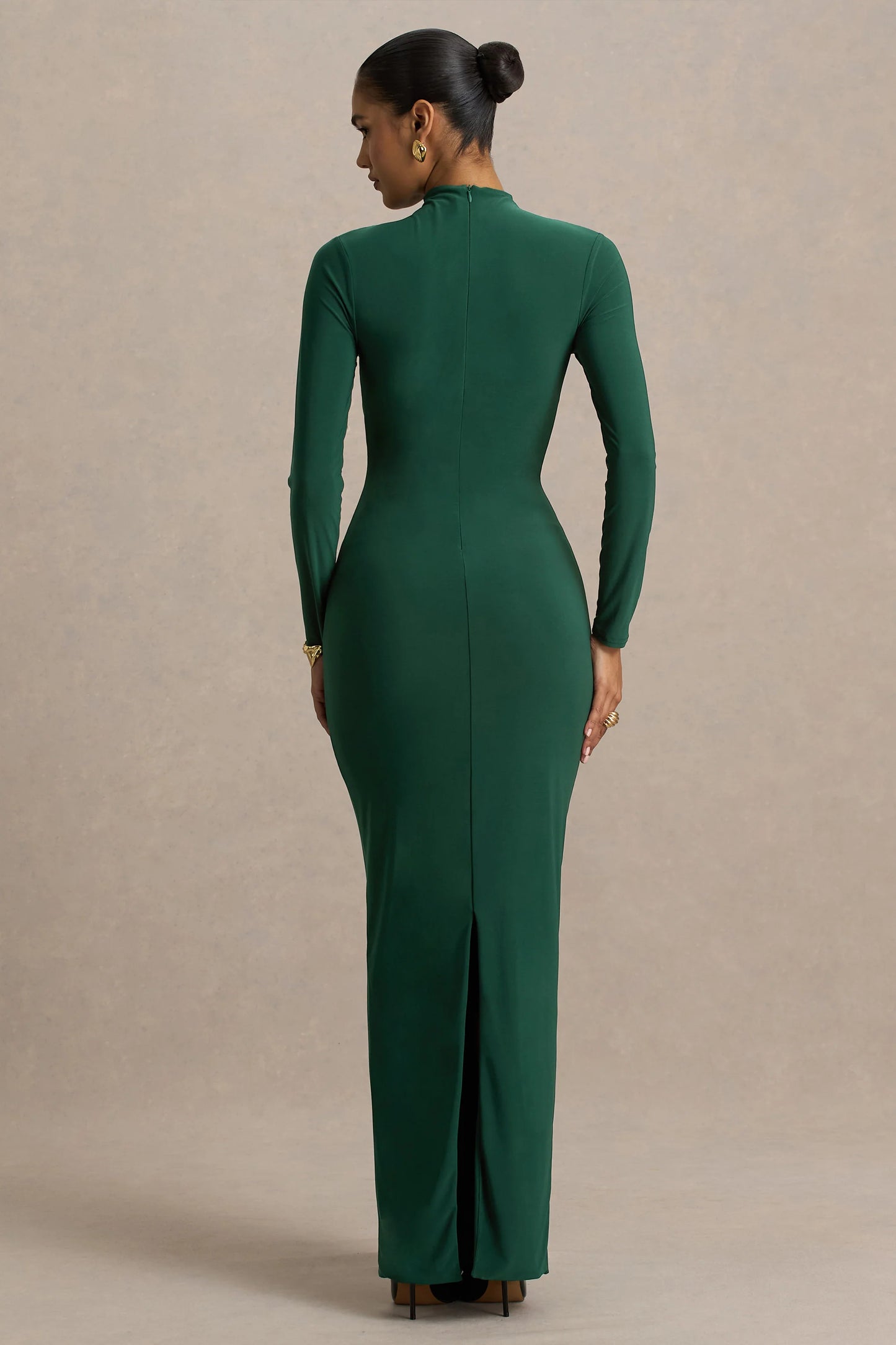 Zadie Teal High-Neck Maxi Dress With Gathered-Detail